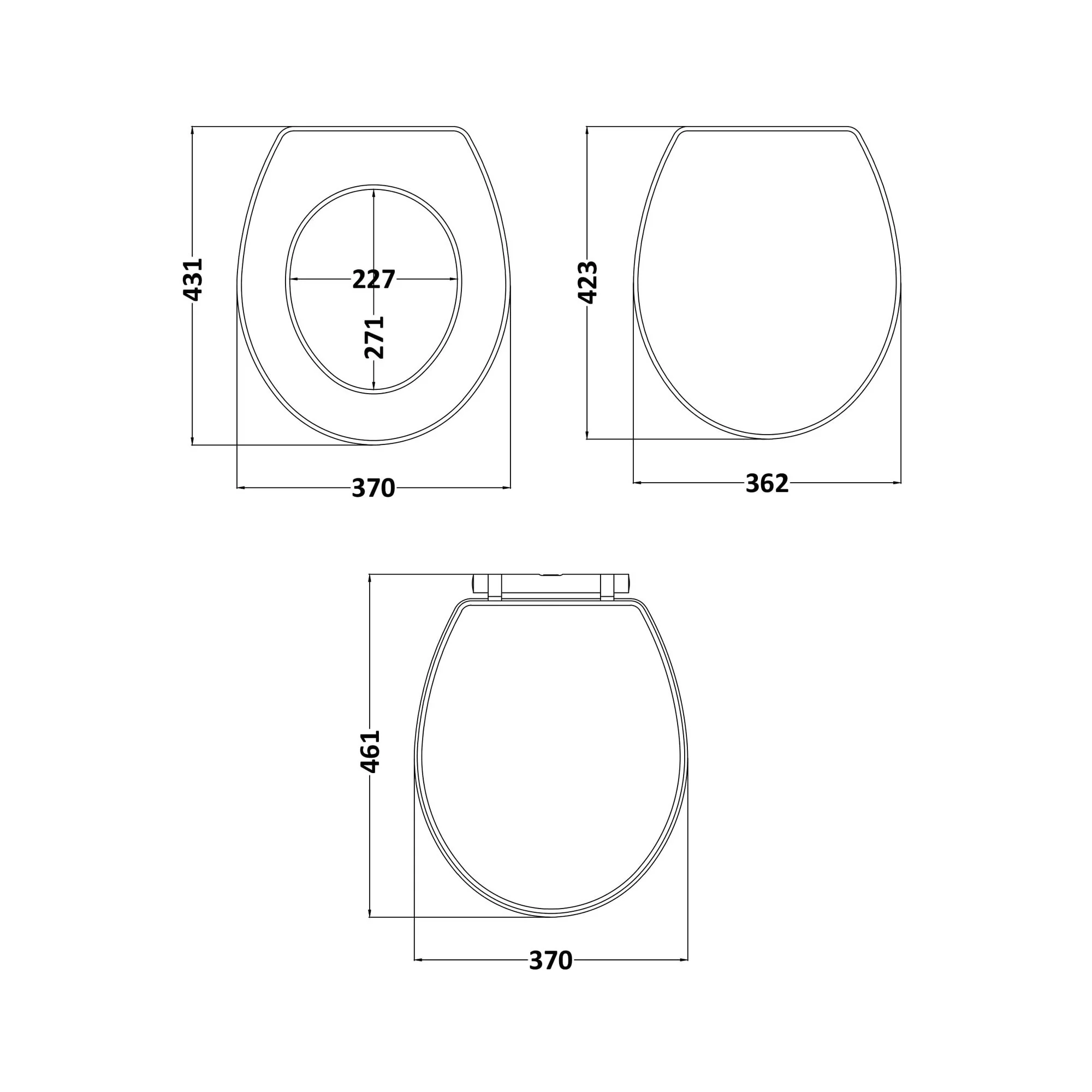 Bayswater Fitzroy Traditional Toilet Seat - Pointing White - Image 2