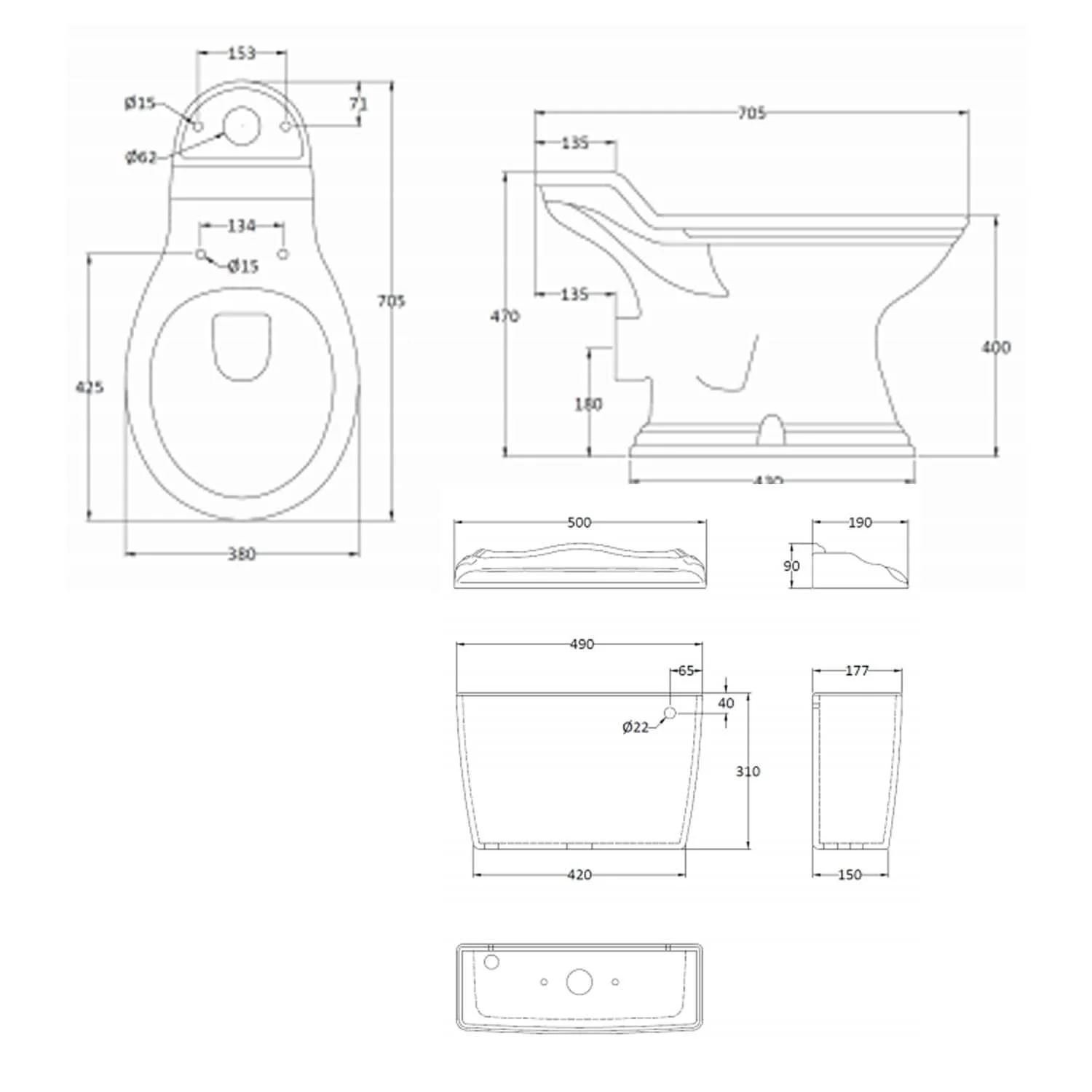 Bayswater Porchester Close Coupled Toilet - Image 5