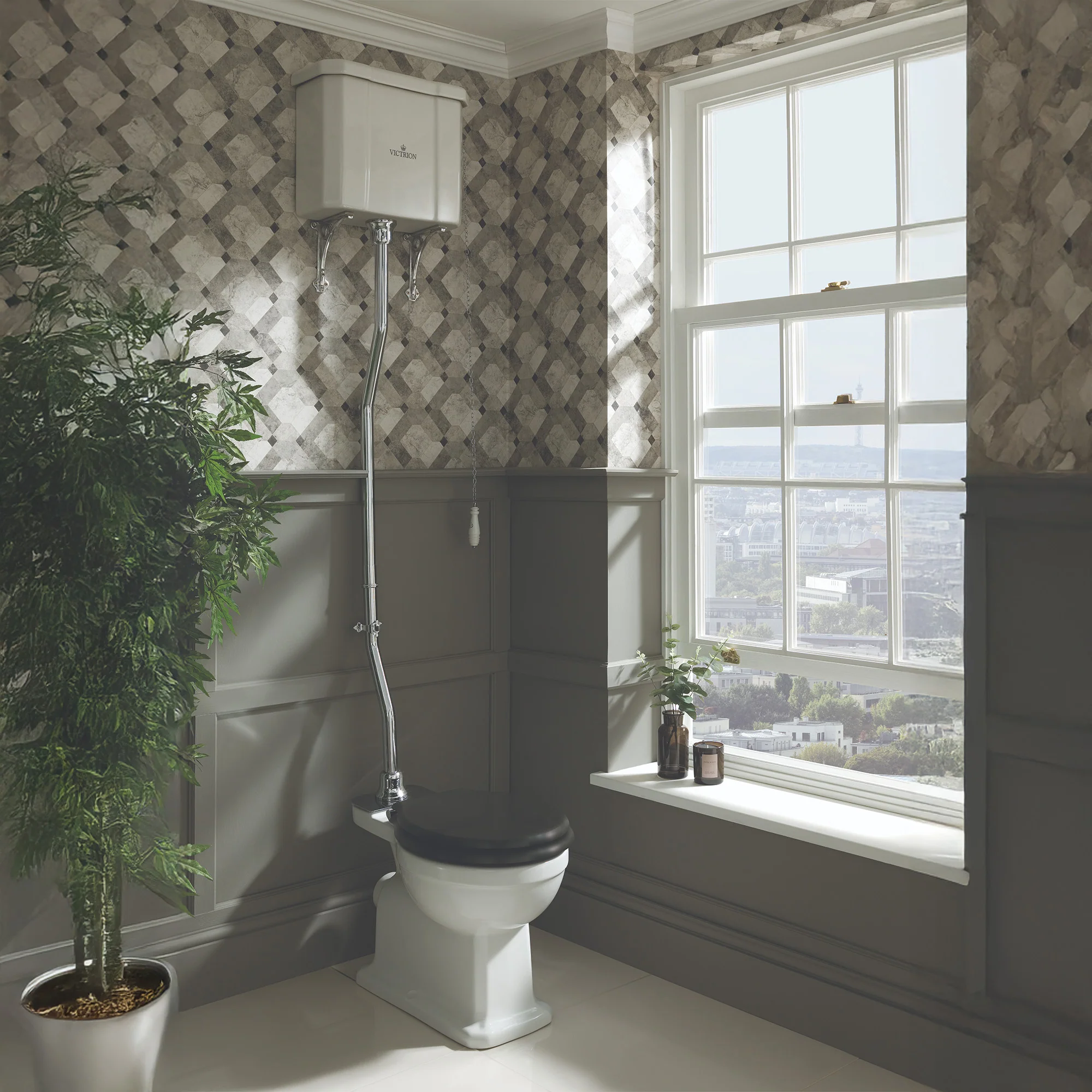 Bayswater Victrion High Level Toilet with Pull Chain Cistern and Flush Pipe Kit - Without Toilet Seat - Image 5