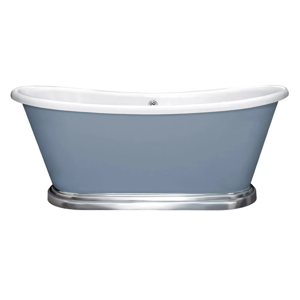 BC Designs 1700 Boat Polished White Roll Top Bath With Aluminium Plinth - Image 2