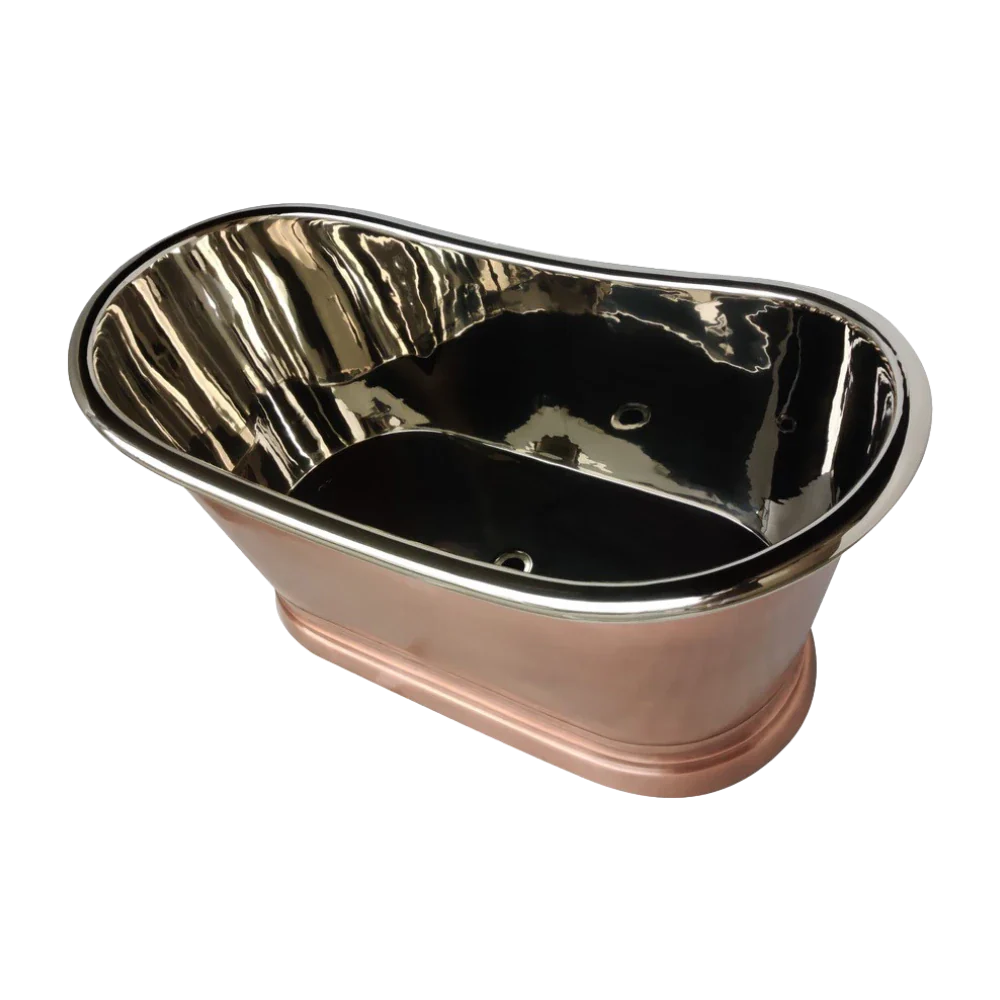 BC Designs Freestanding Boat Bath 1500 x 725mm - Antique Copper/Nickel - Image 6