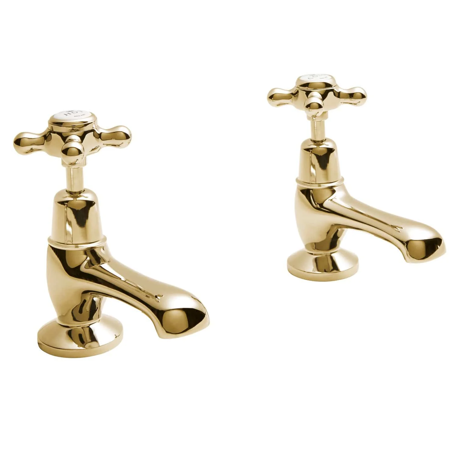 BC Designs Gold Crosshead Basin Pillar Taps