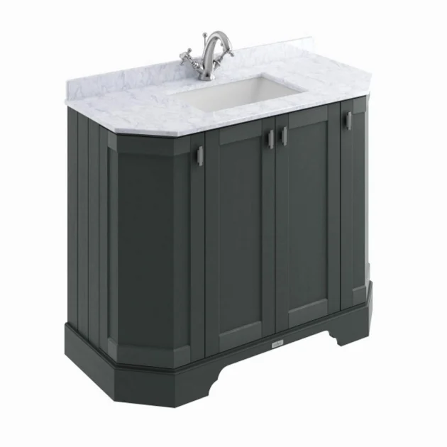 Bayswater Victrion 4-Door Angled Vanity Unit 1000mm Wide - Dark Lead (Excluding Basin) - Image 2