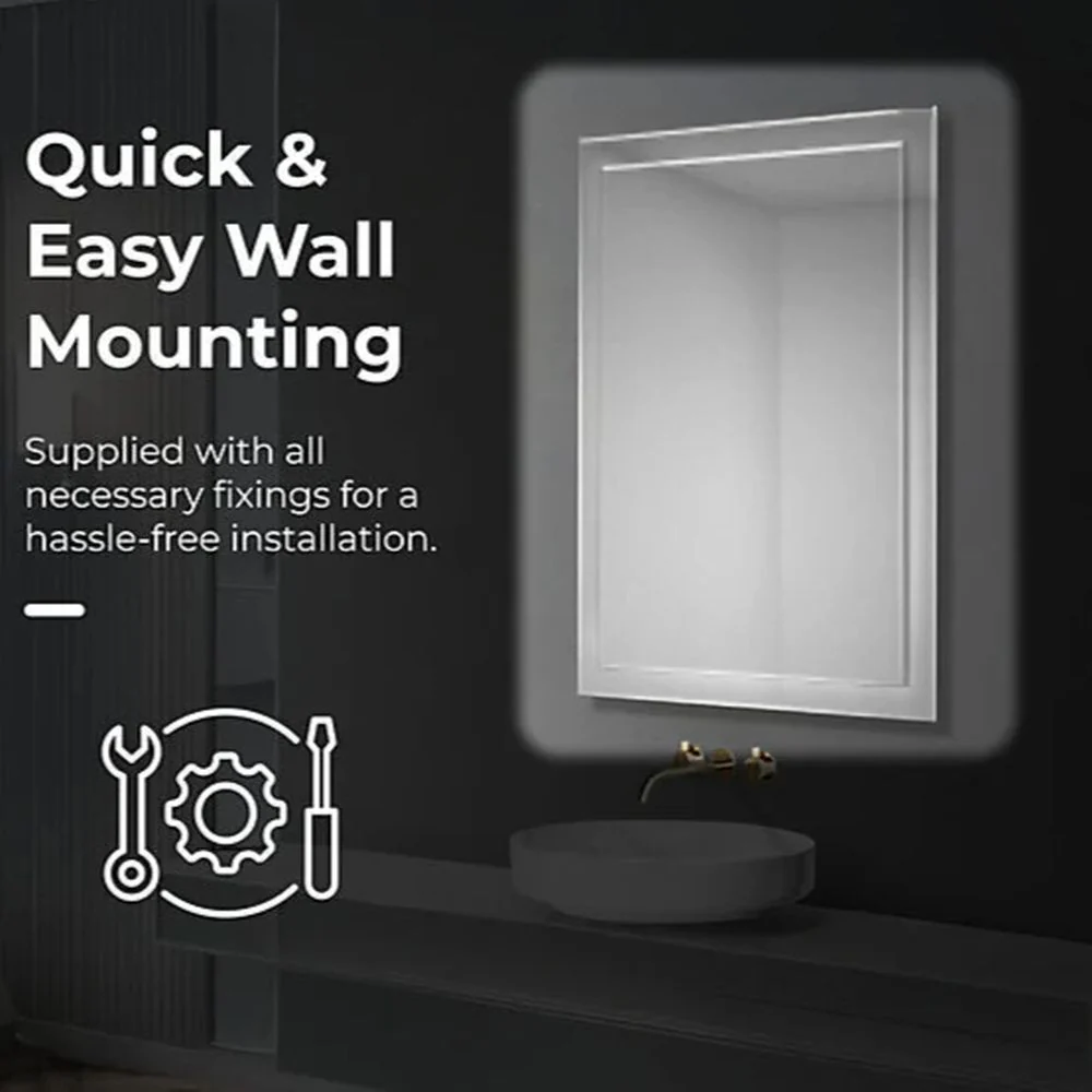 Renaissance Bevelled Rectangular Mirror 500 x 700mm - Image 4
