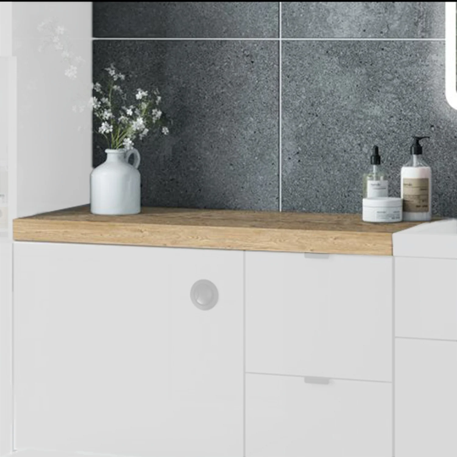 Blend 1000 x 365mm Full Depth Work Top - Halifax Oak - Image 2