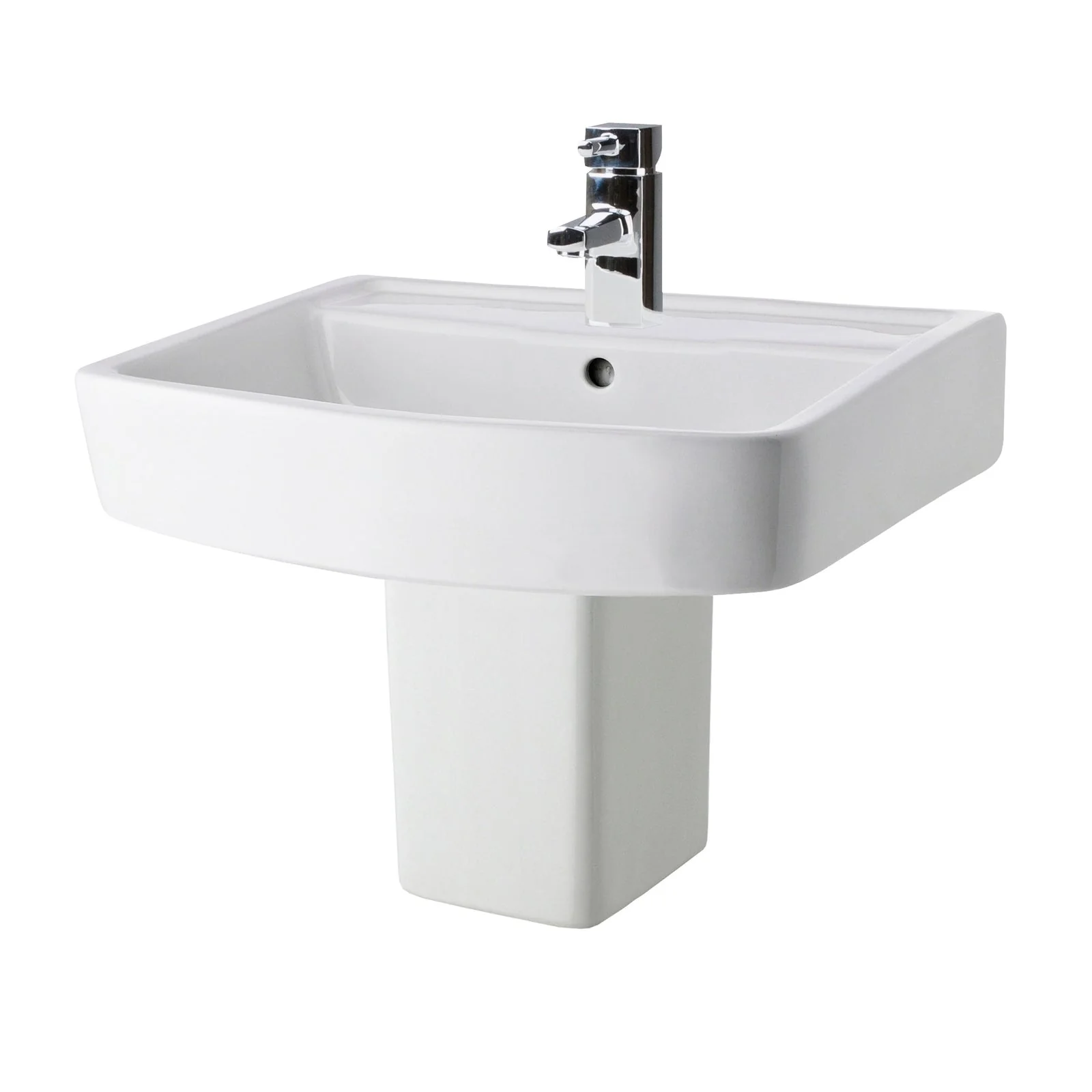 Bliss Close Coupled Toilet & 520mm Semi Pedestal Basin - Image 3