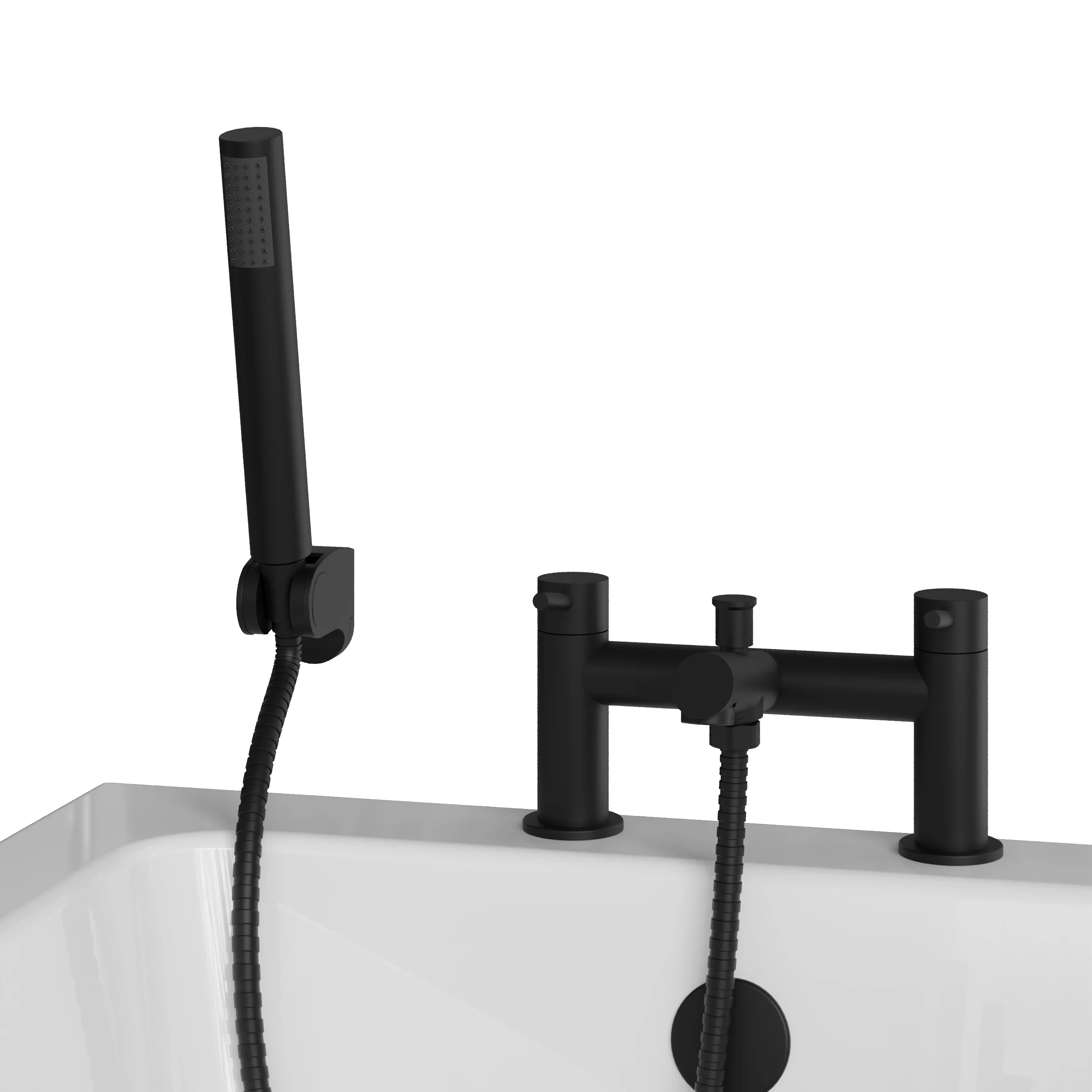 Brantley - Black Bath Shower Mixer Tap Inc Handset - Image 6