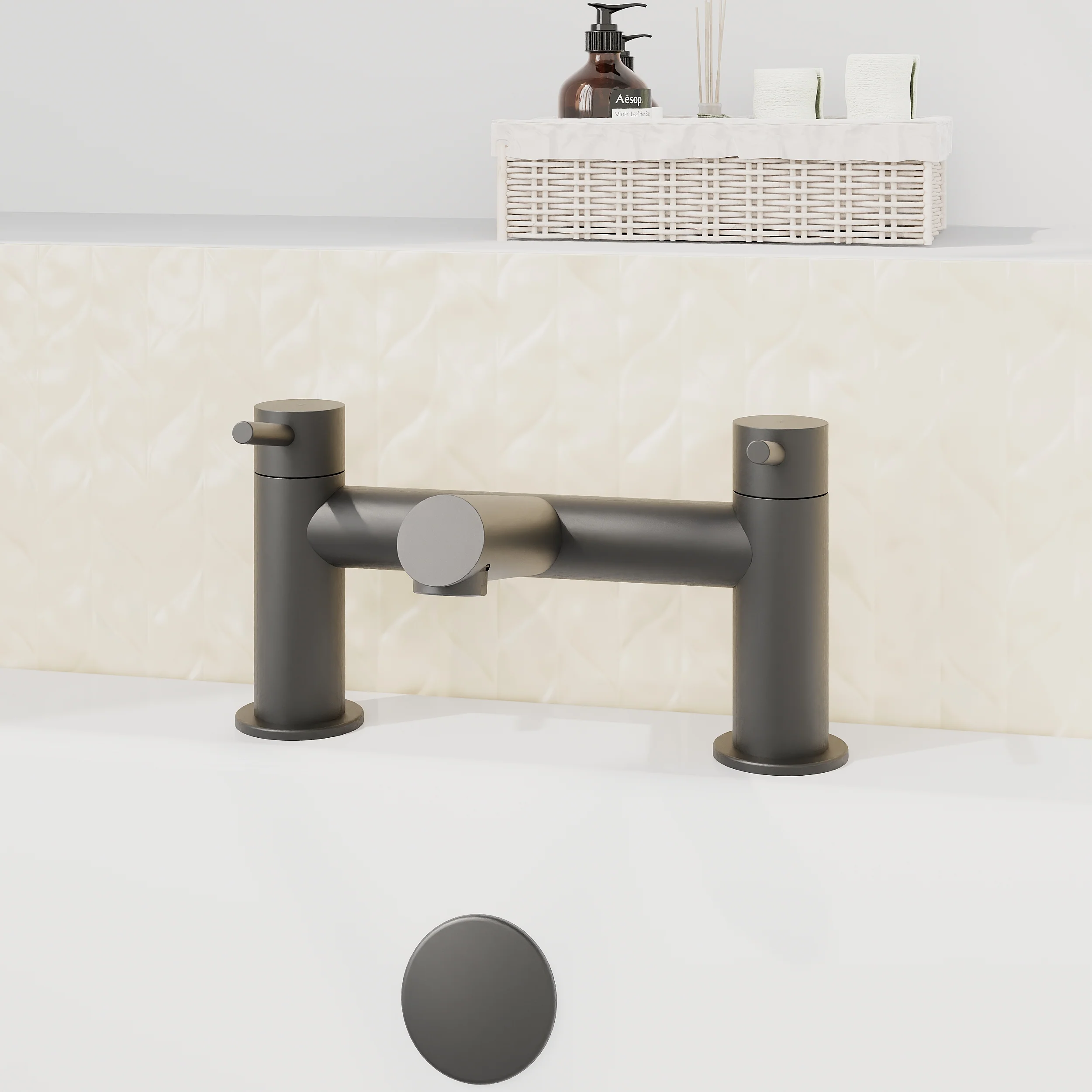 Brantley - Black Mono Basin Mixer Inc P/B Waste and Bath Filler - Image 5