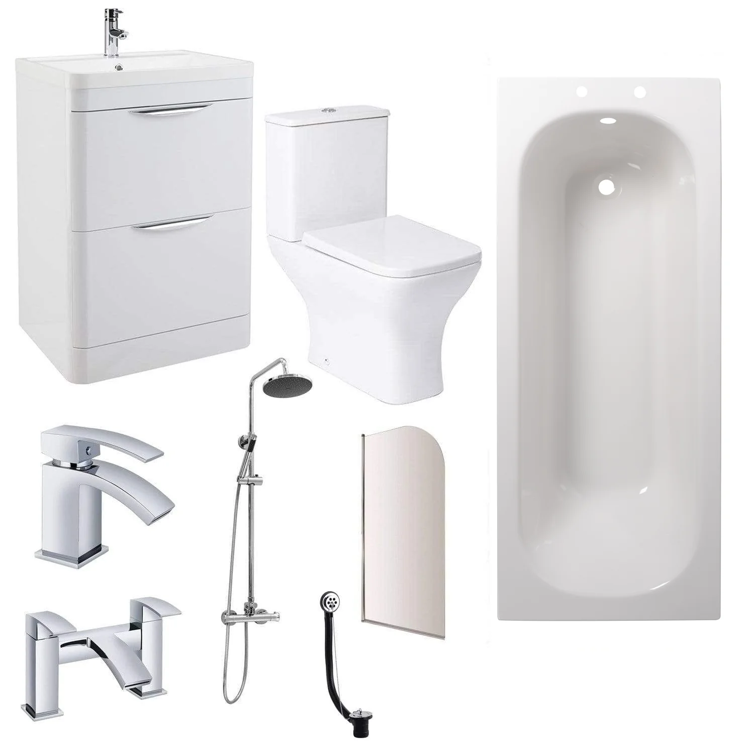 Brava Vanity Complete Shower Bathroom Suite