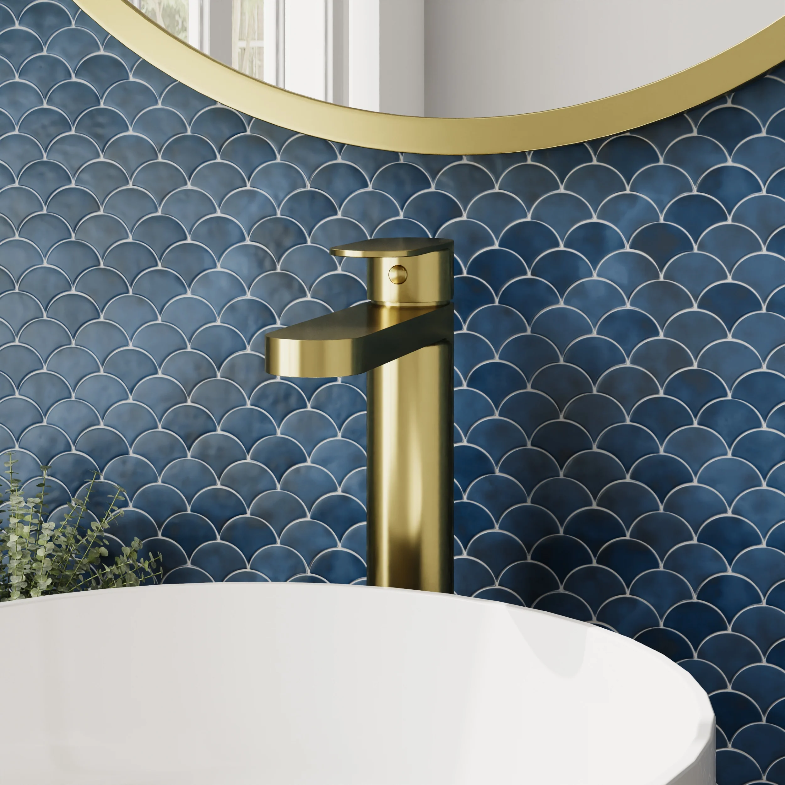 Brayden - Brushed Brass Tall Mono Basin Mixer Tap - Image 2