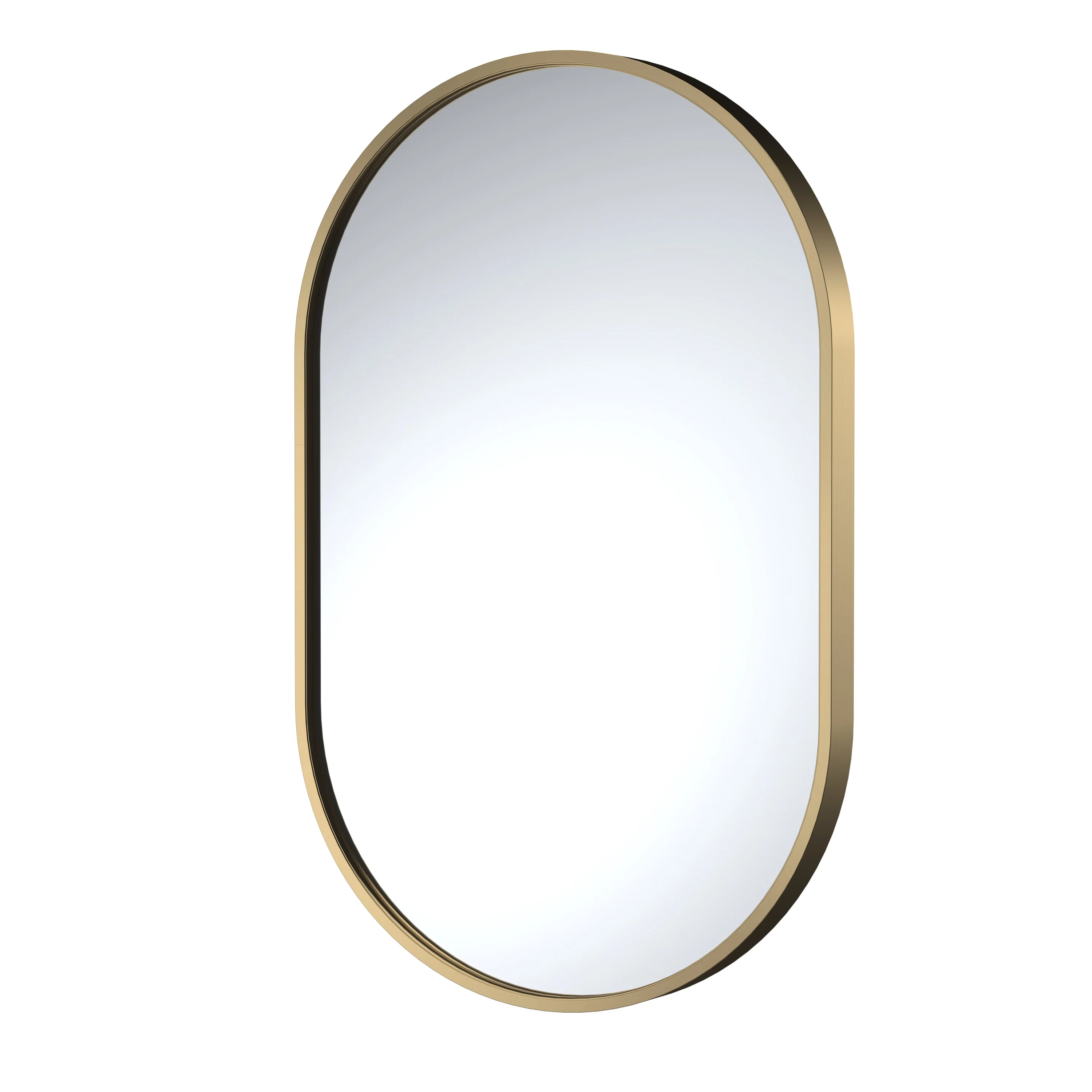 Brushed Brass Frame Oval Recessed Mirror - 800 x 500mm