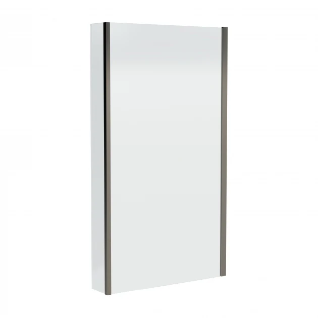 Nuie Pacific L-Shaped Fixed Bath Screen 1400 x 815mm - Brushed Pewter - Image 2