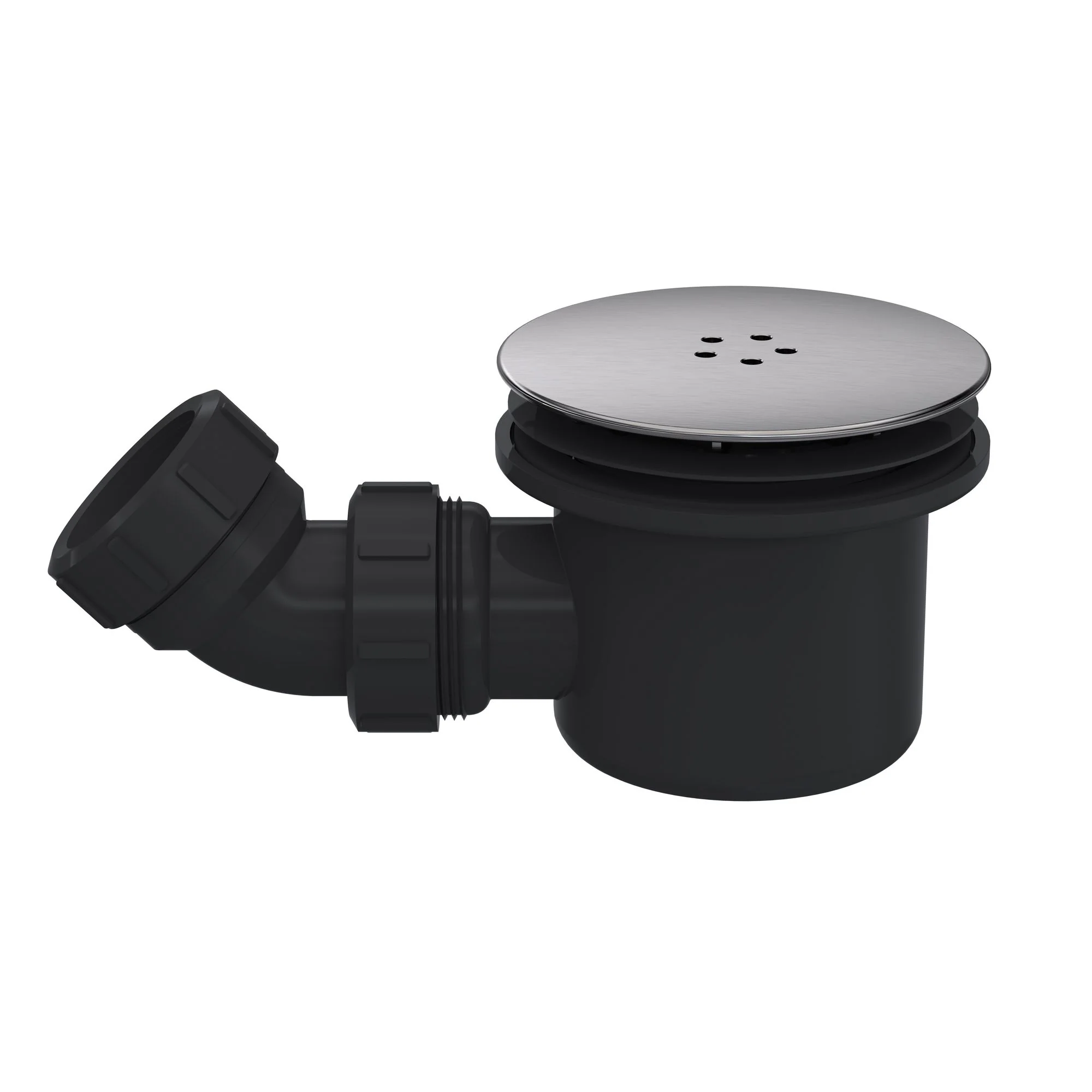 Fast Flow 90mm Shower Waste - Black/Brushed Pewter
