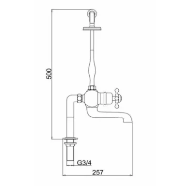 Burlington Tay Thermostatic Bath Shower Mixer c/w Hose & Handset - Image 3