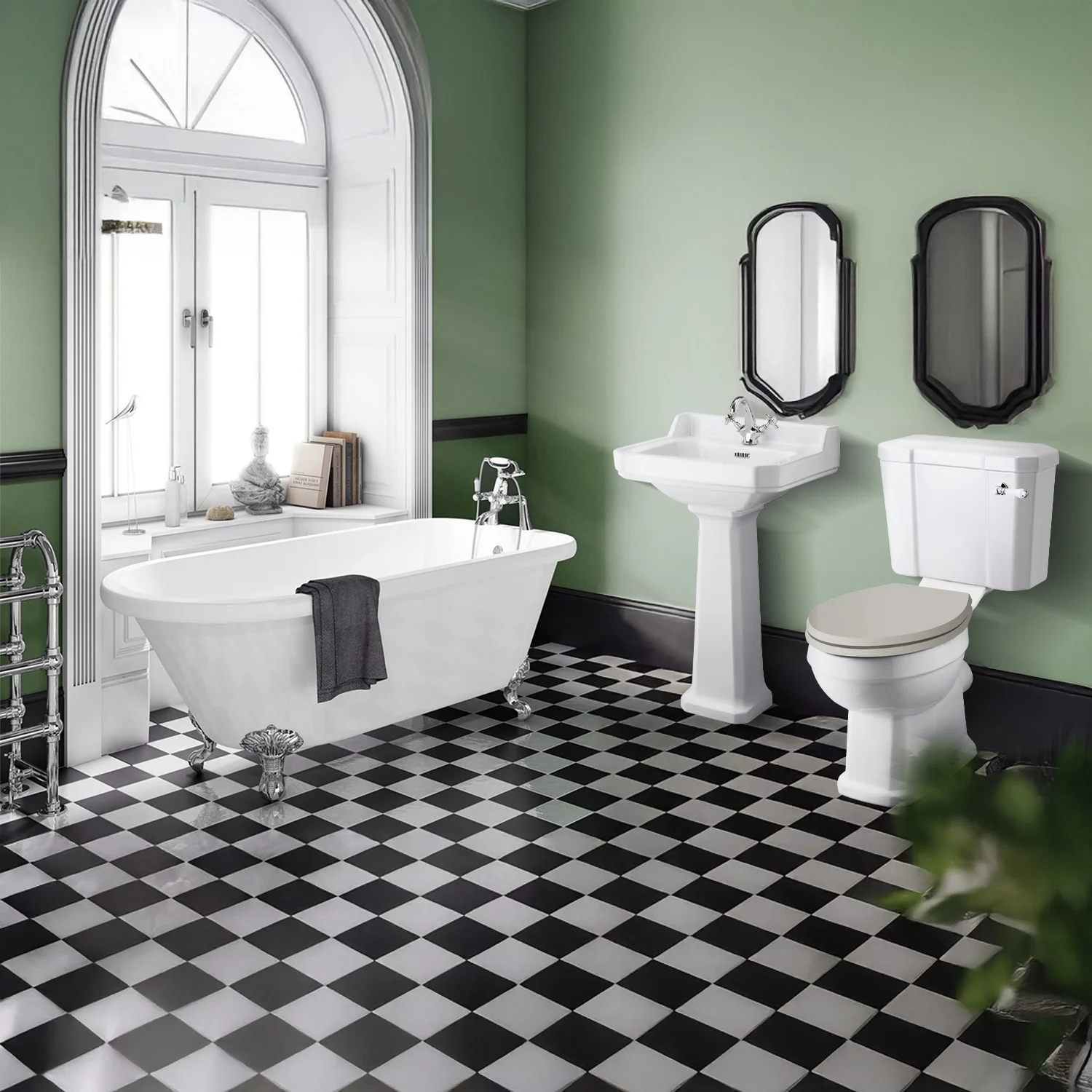 Cambridge Traditional Freestanding Bathroom Suite 1470mm with Basin Pedestal