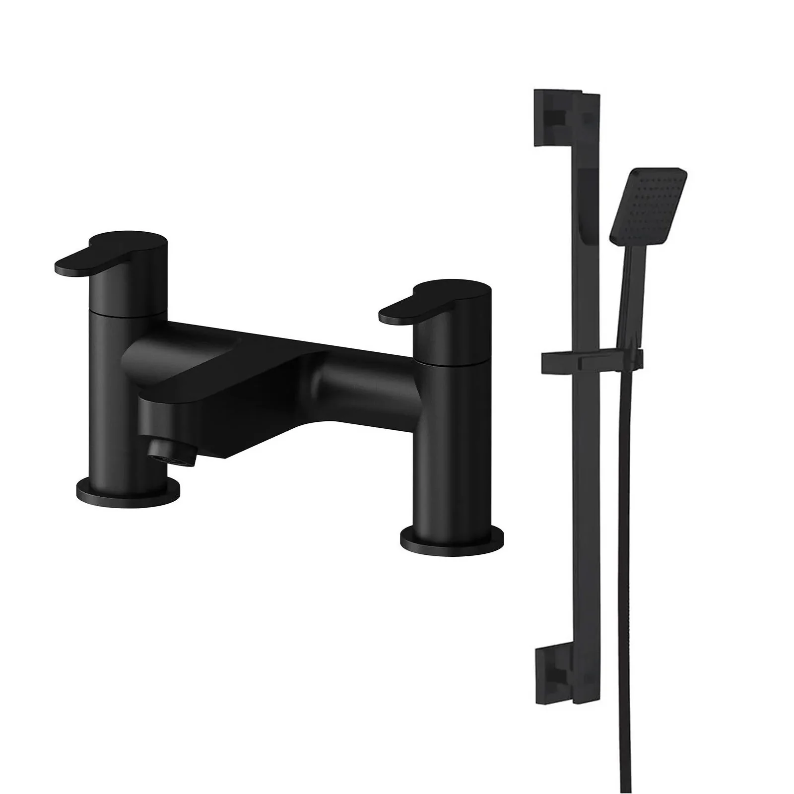 Camden Bath Shower Mixer with Slider Rail Kit - Black
