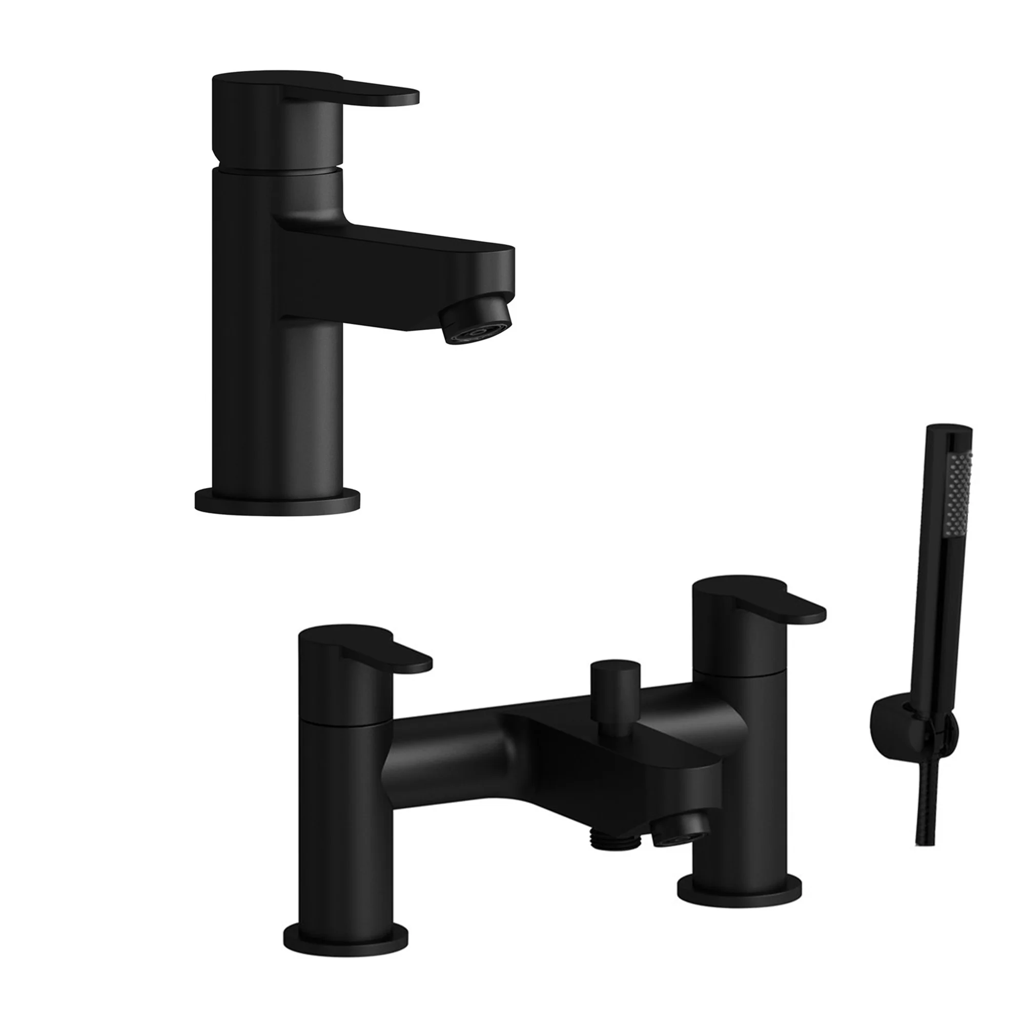 Camden Mono Basin Mixer & Bath Shower Mixer Packs - Black