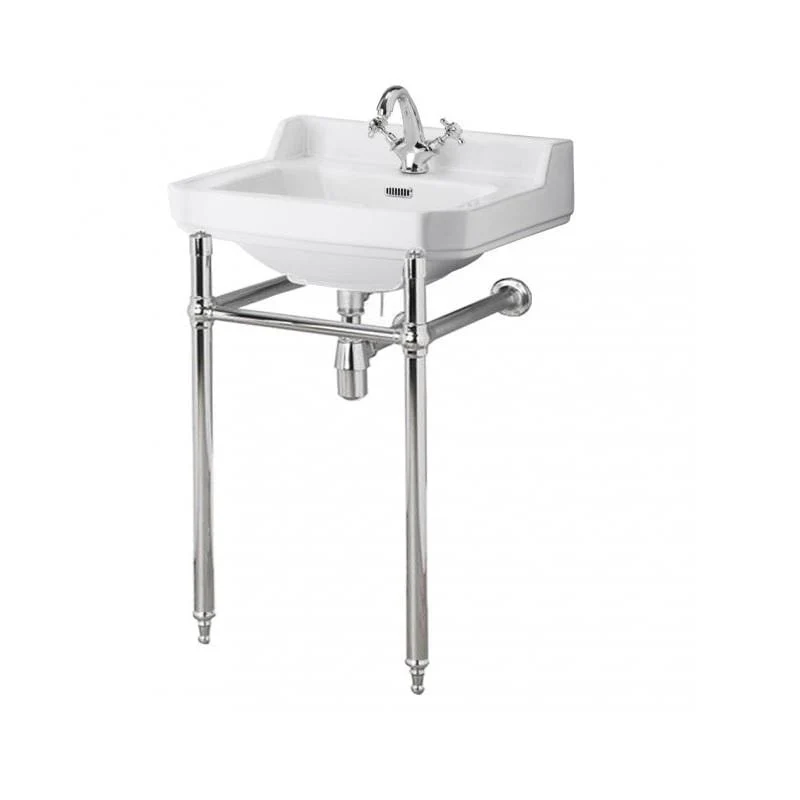 Carlton 1 Tap Hole 560mm Basin & Chrome Washstand