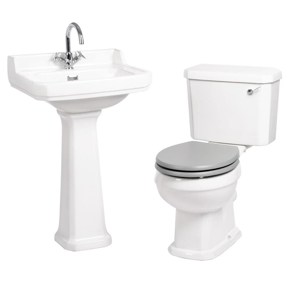 Carlton 4 Piece Traditional Bathroom Suite & Seat - 1 Tap Hole
