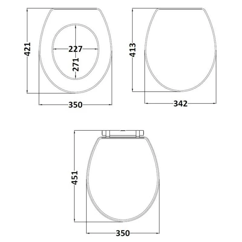 Carlton 520mm Traditional Back to Wall Toilet - Image 6
