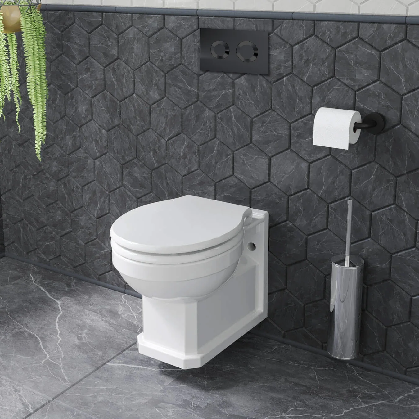 Carlton Concealed Cistern Frames Wall Hung Pan - Round Plate - Image 5