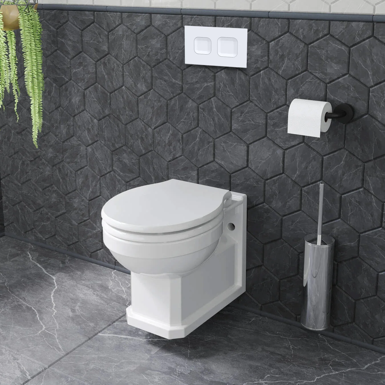 Carlton Concealed Cistern Frames Wall Hung Pan - Square Plate - Image 4