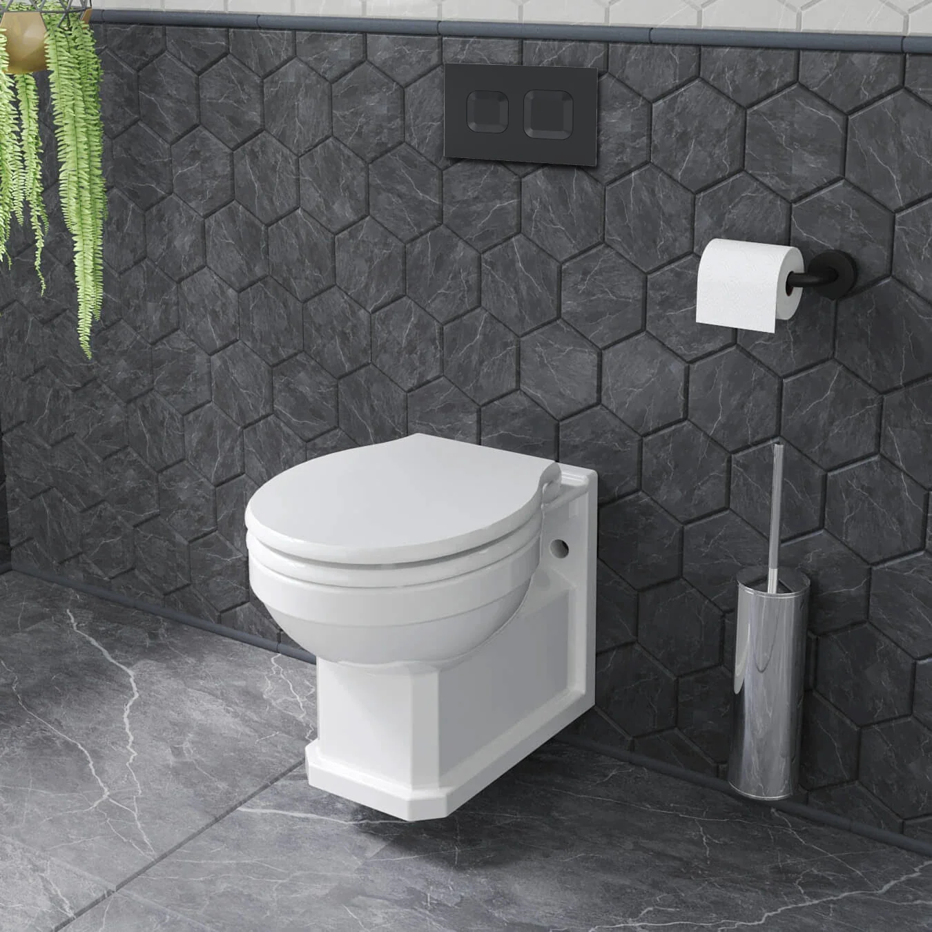 Carlton Concealed Cistern Frames Wall Hung Pan - Square Plate - Image 5