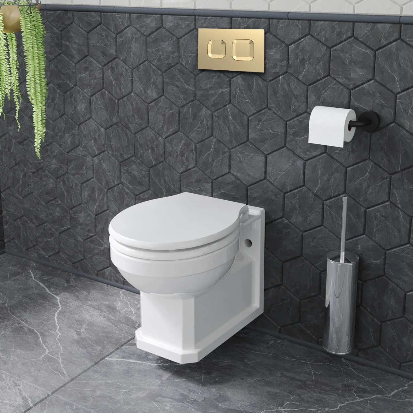 Carlton Concealed Cistern Frames Wall Hung Pan - Square Plate - Image 6