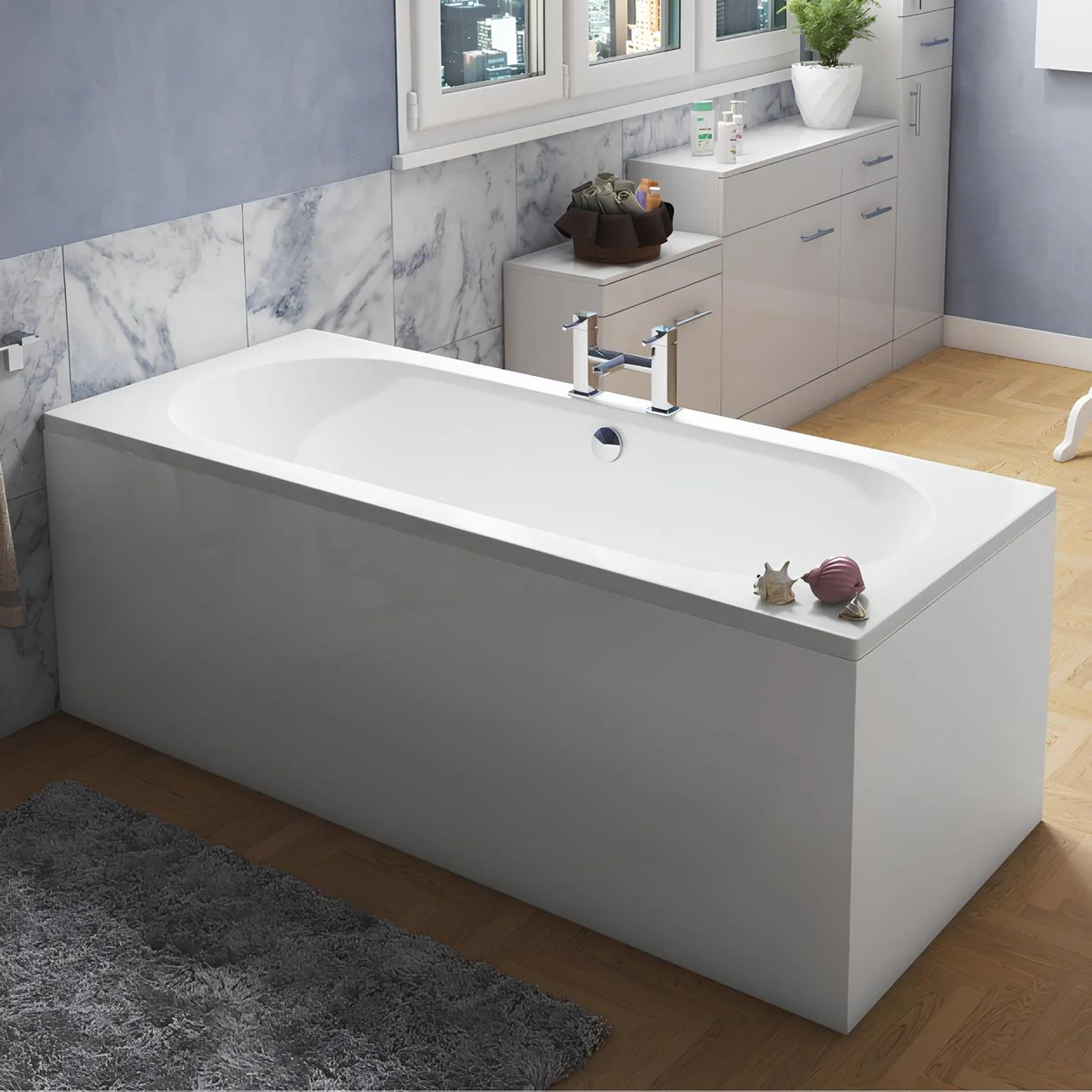 Cascade 1700 x 750 Round Double Ended Bath