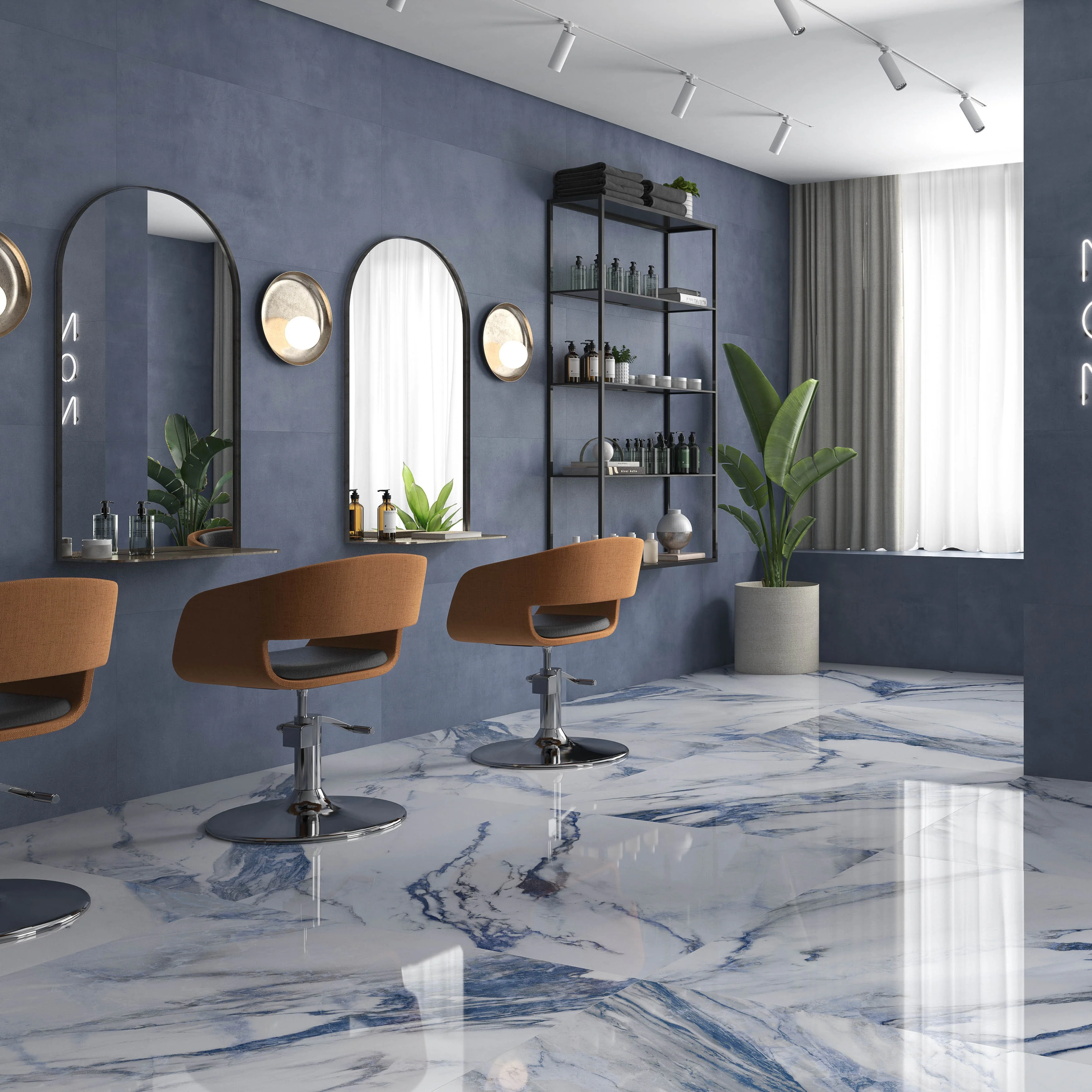 Chic Blue Rectangle Porcelain Tile - Image 4