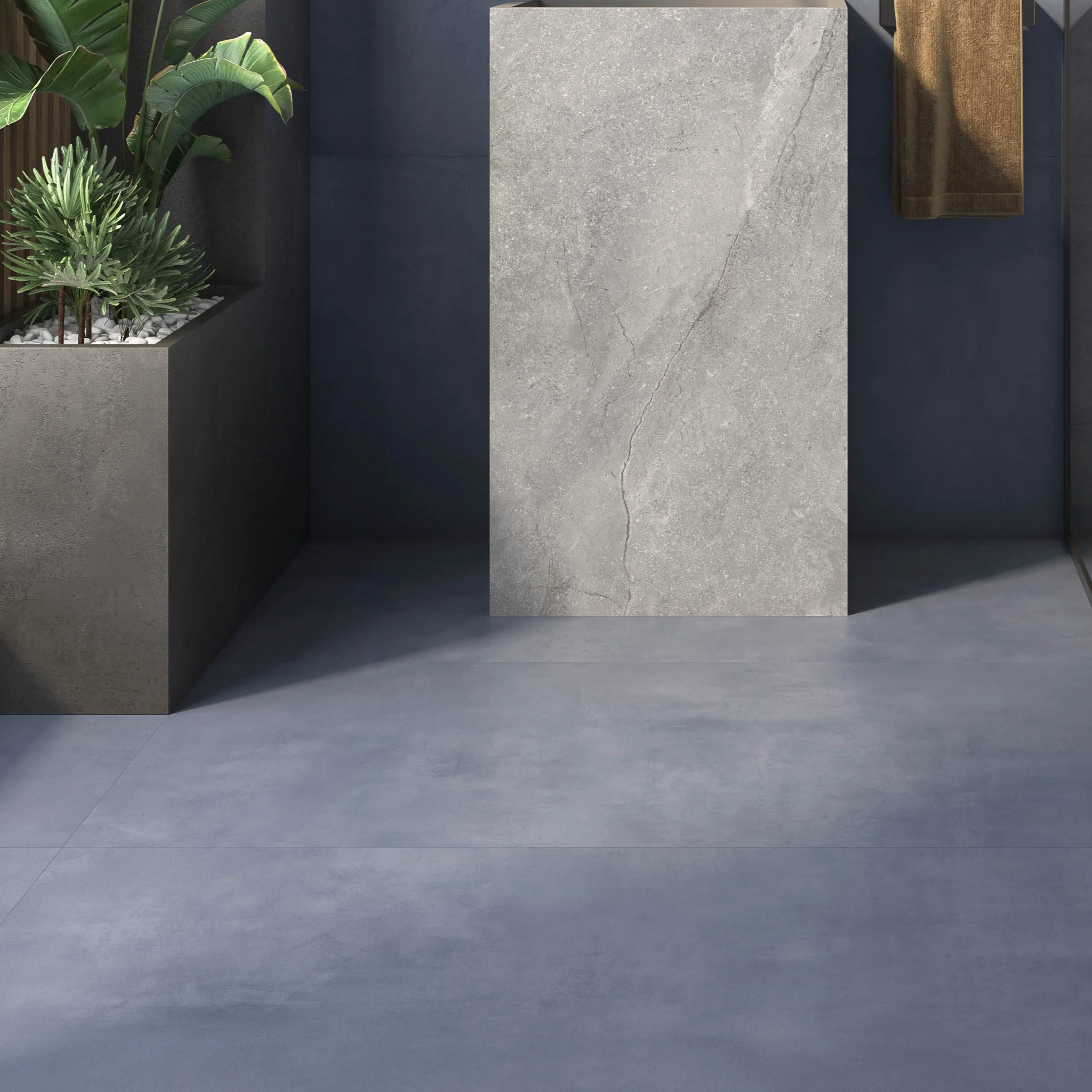 Chic Blue Square Porcelain Tile - Image 3