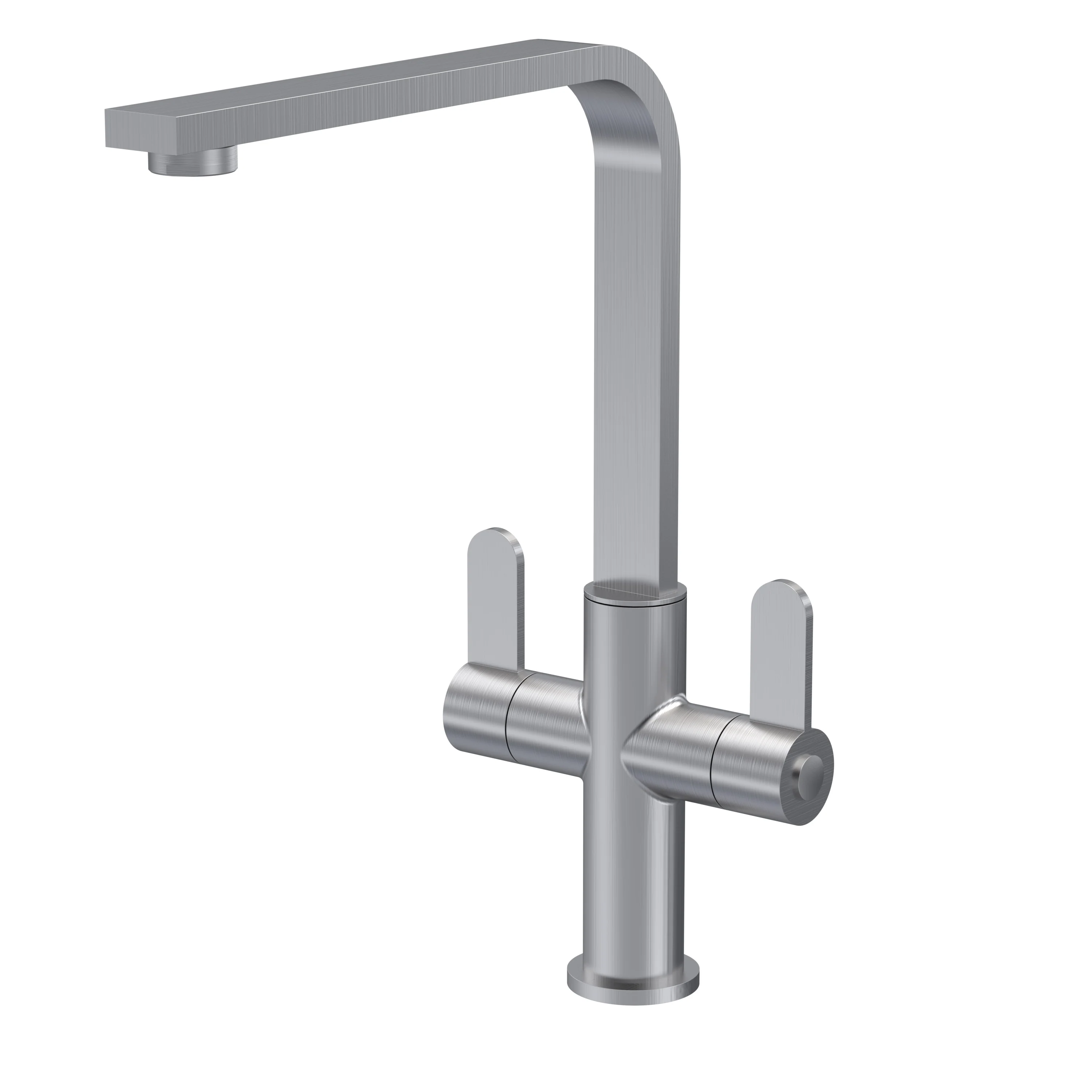 Churni Mono Dual Lever Kitchen Tap - Brushed Nickel