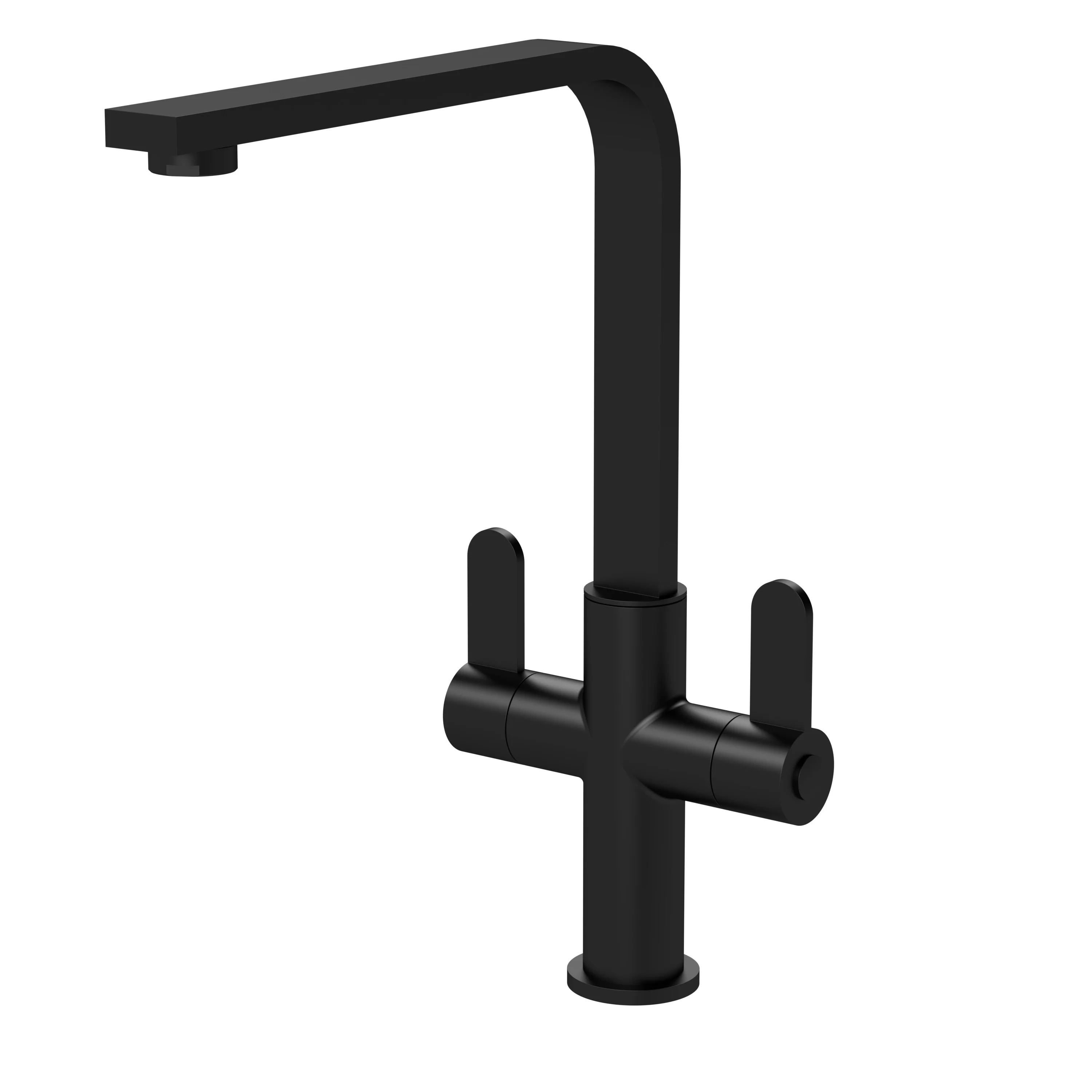 Churni Mono Dual Lever Kitchen Tap - Matt Black
