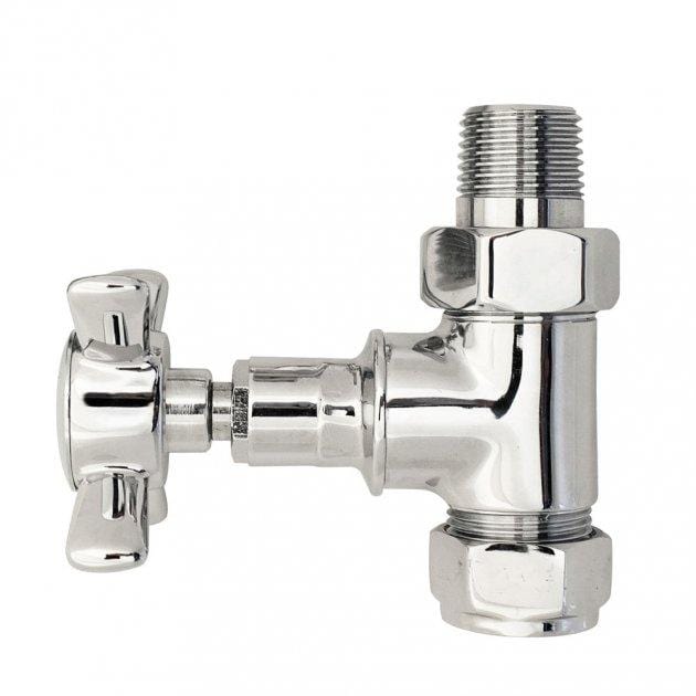 Traditional Straight Radiator Valve Pair 15mm - Chrome