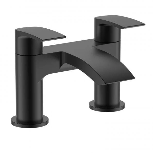 RAK Curve Black Deck Mounted Bath Filler Tap