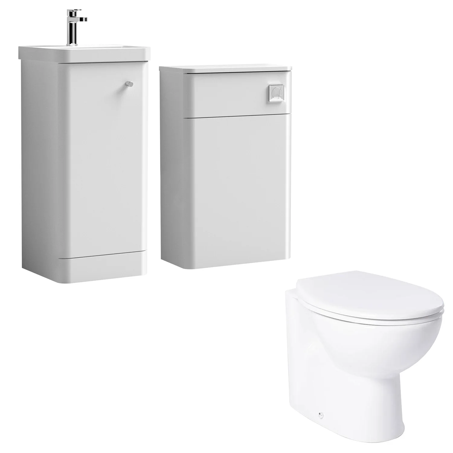Core-Series Floor Standing Vanity & WC Set 900mm - Gloss White - Image 2