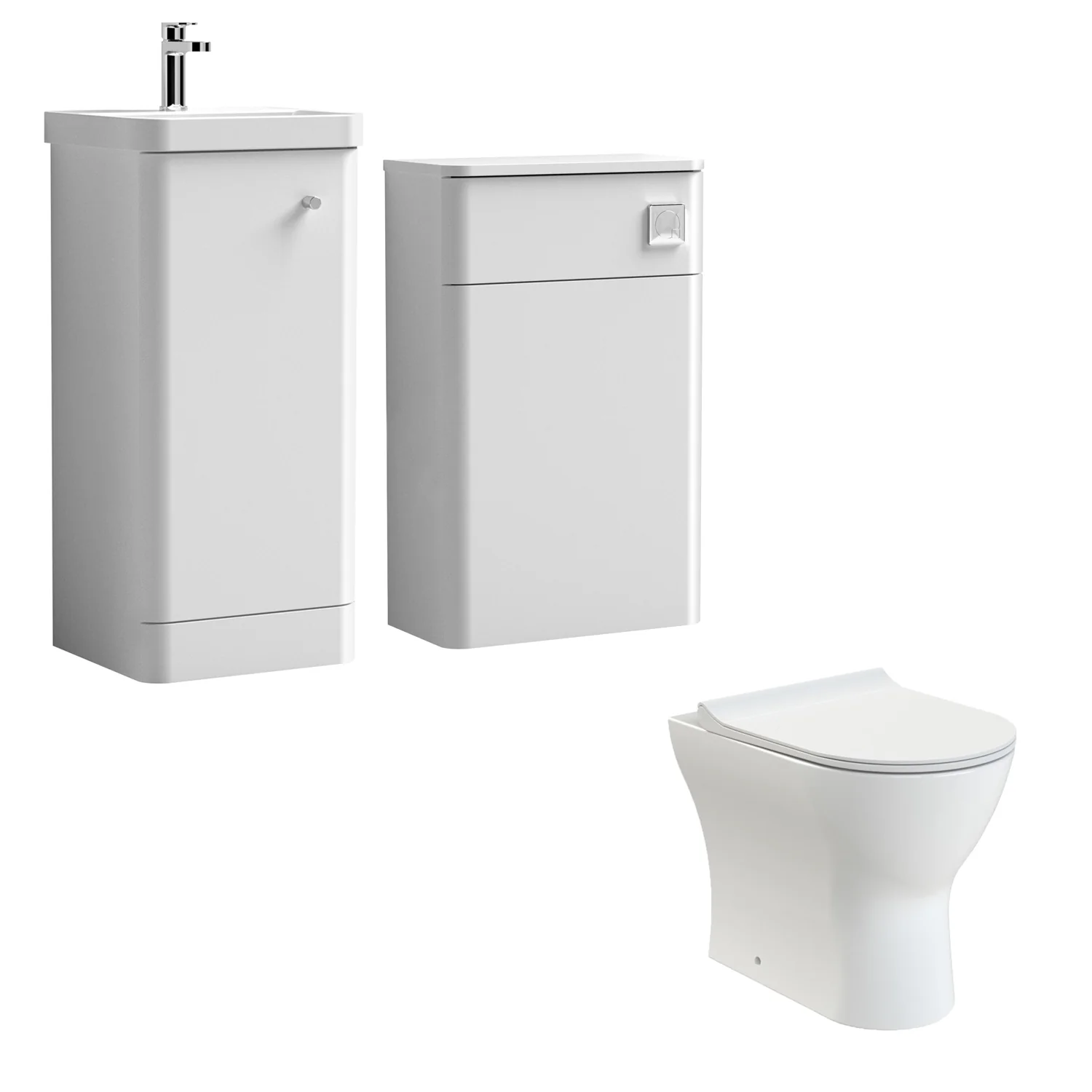 Core-Series Floor Standing Vanity & WC Set 900mm - Gloss White - Image 3
