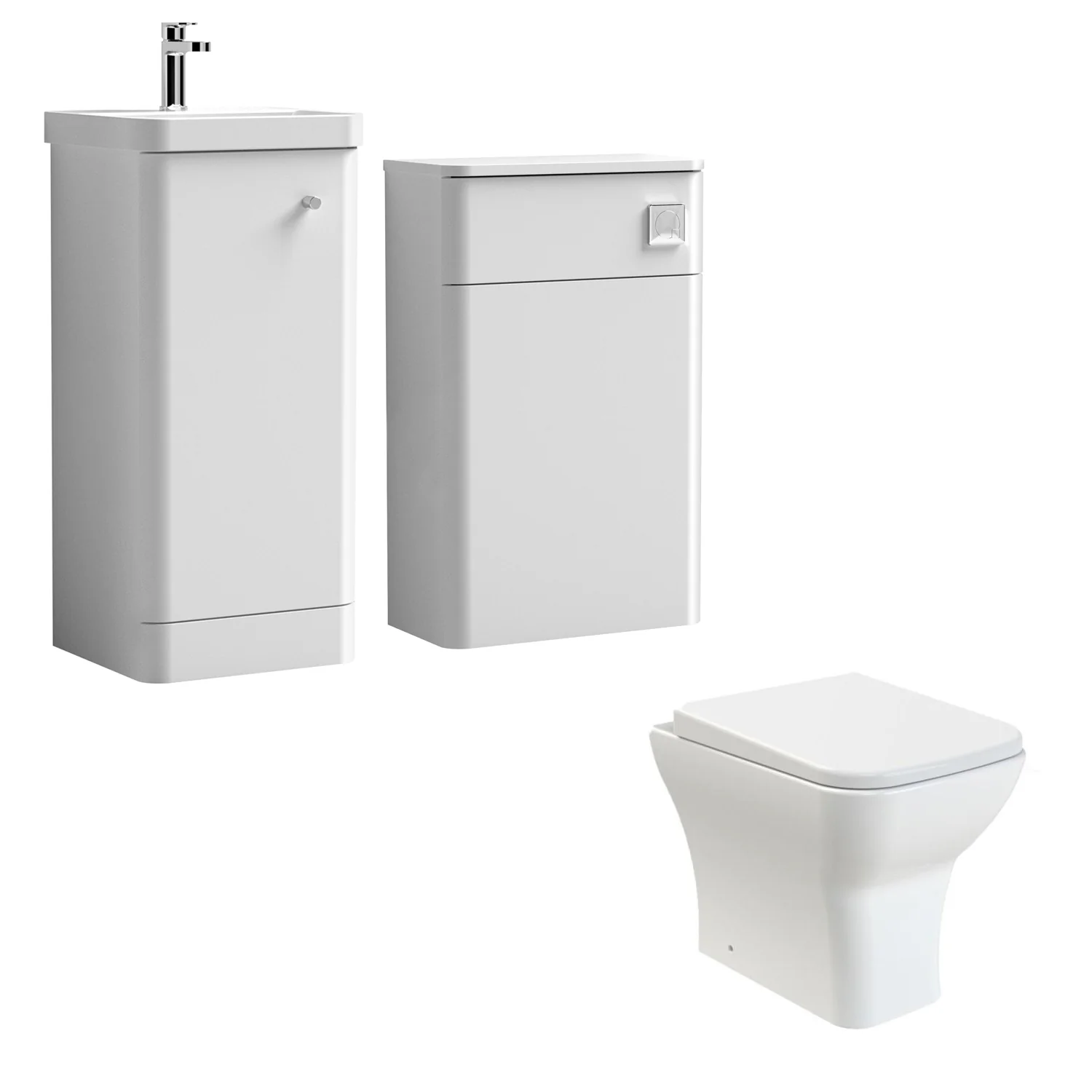 Core-Series Floor Standing Vanity & WC Set 900mm - Gloss White - Image 4