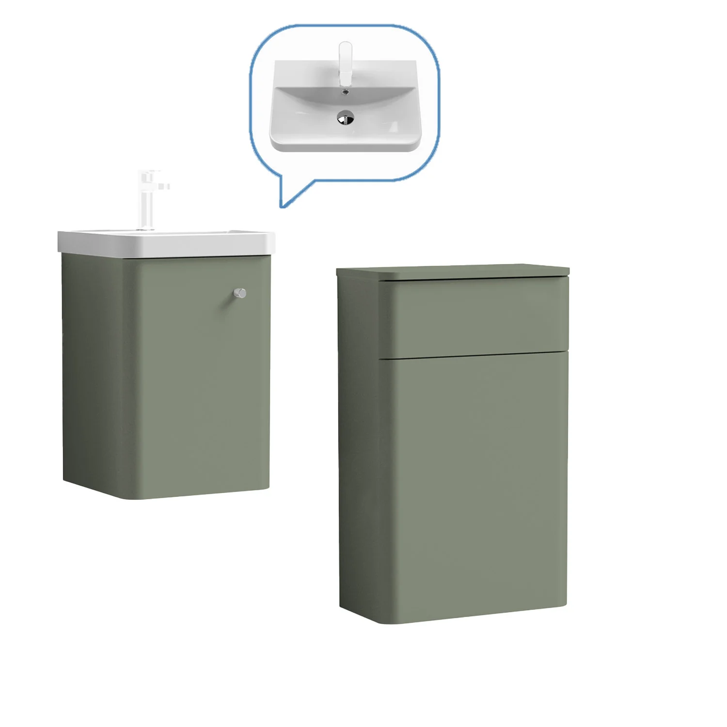 Core-Series Wall Hung Vanity & WC Set 900mm - Satin Green