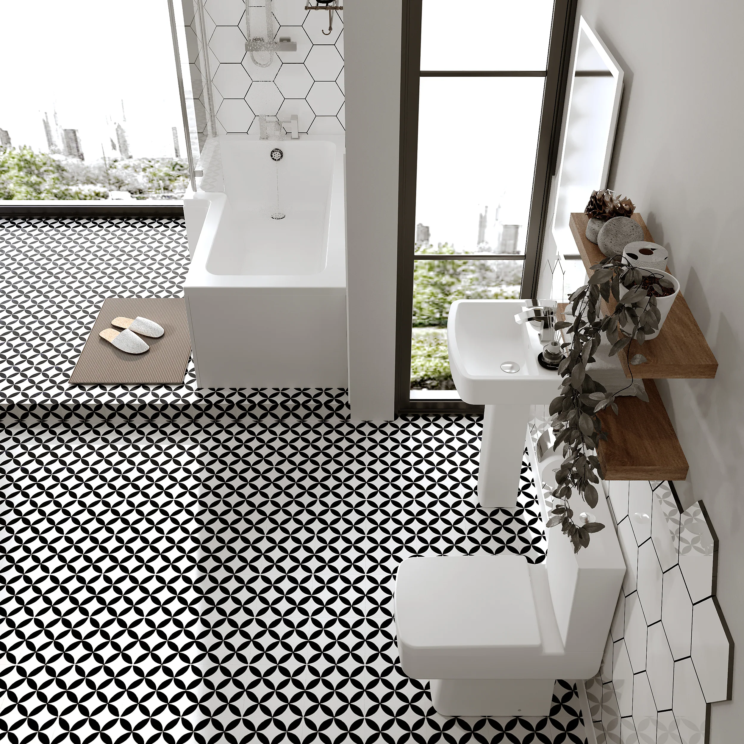 Crystalline 1600 L-Shaped Complete Shower Bathroom Suite - Image 5