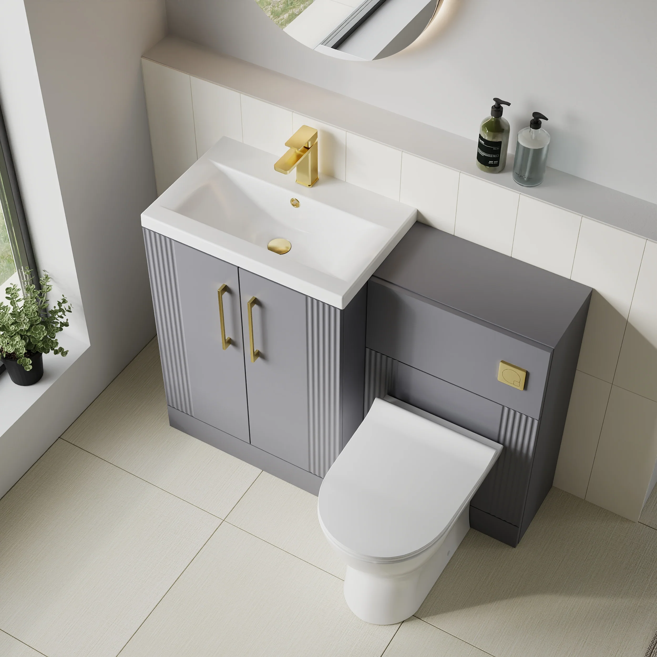 Deco Square 1000mm Combination Packs - Satin Grey - Image 5