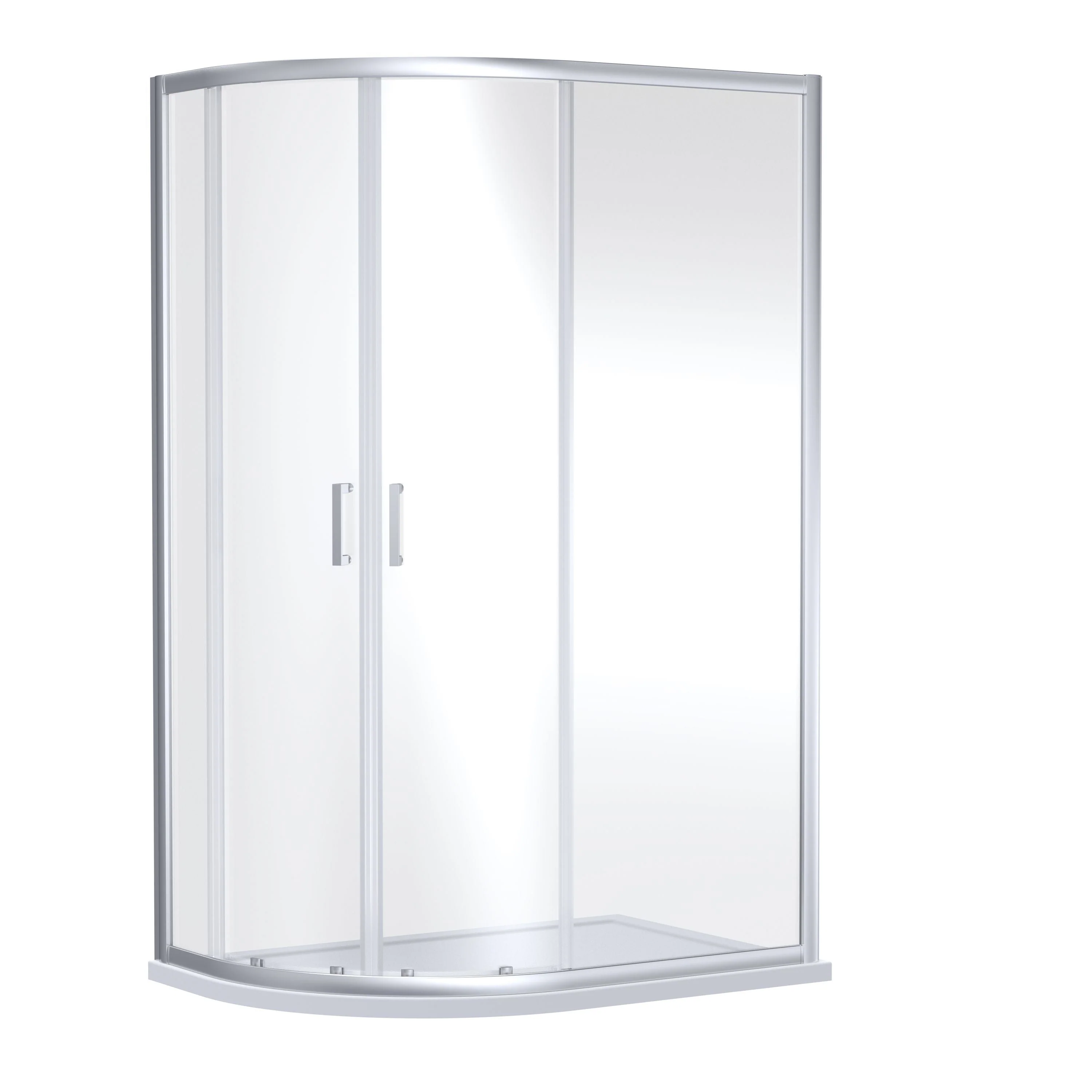 Deco Squared 500mm Satin White Vanity & Chrome Offset Quadrant Shower Enclosure Bathroom Suite - Image 8