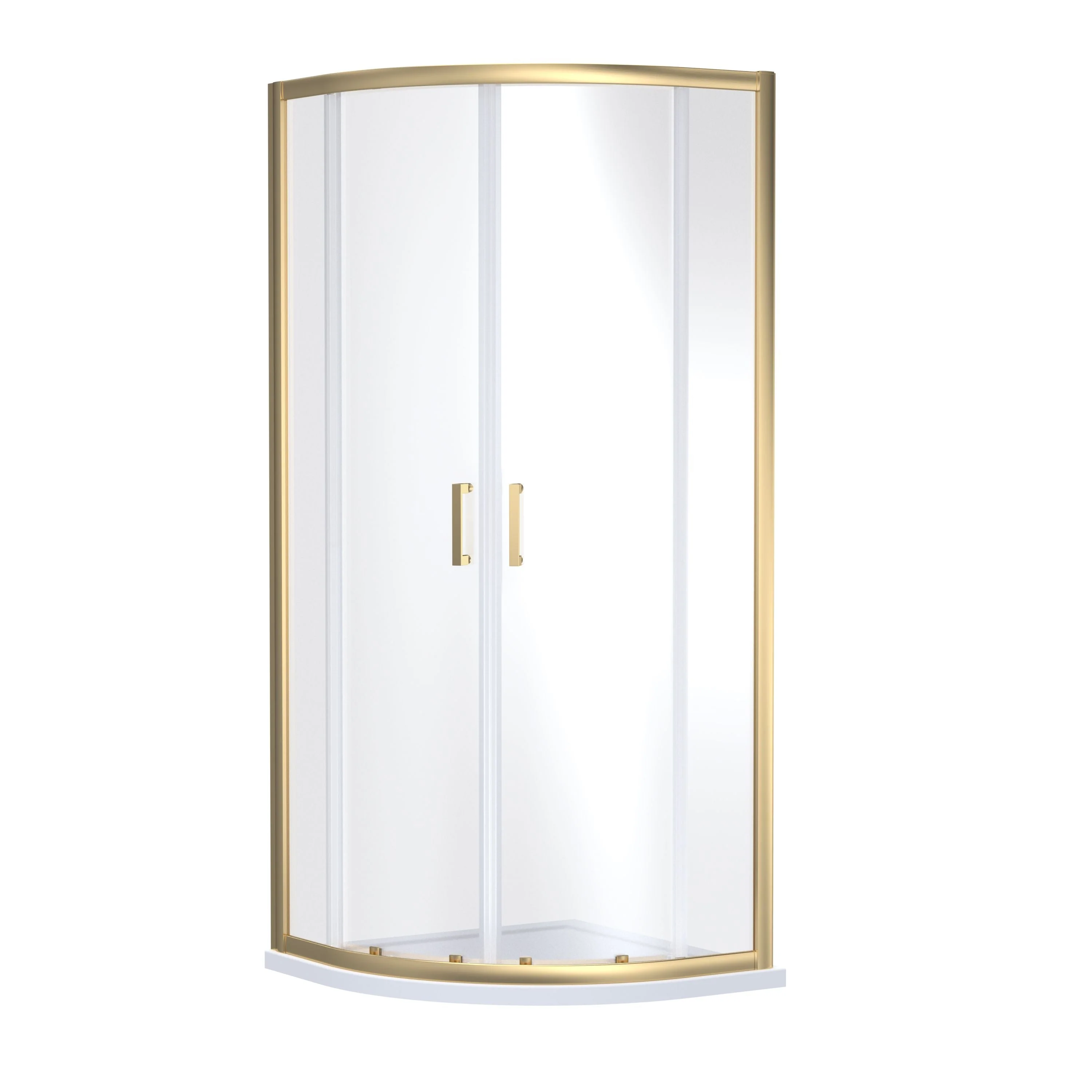 Deco Squared 600mm Satin Green Vanity & Brushed Brass Quadrant Shower Enclosure Bathroom Suite - Image 6