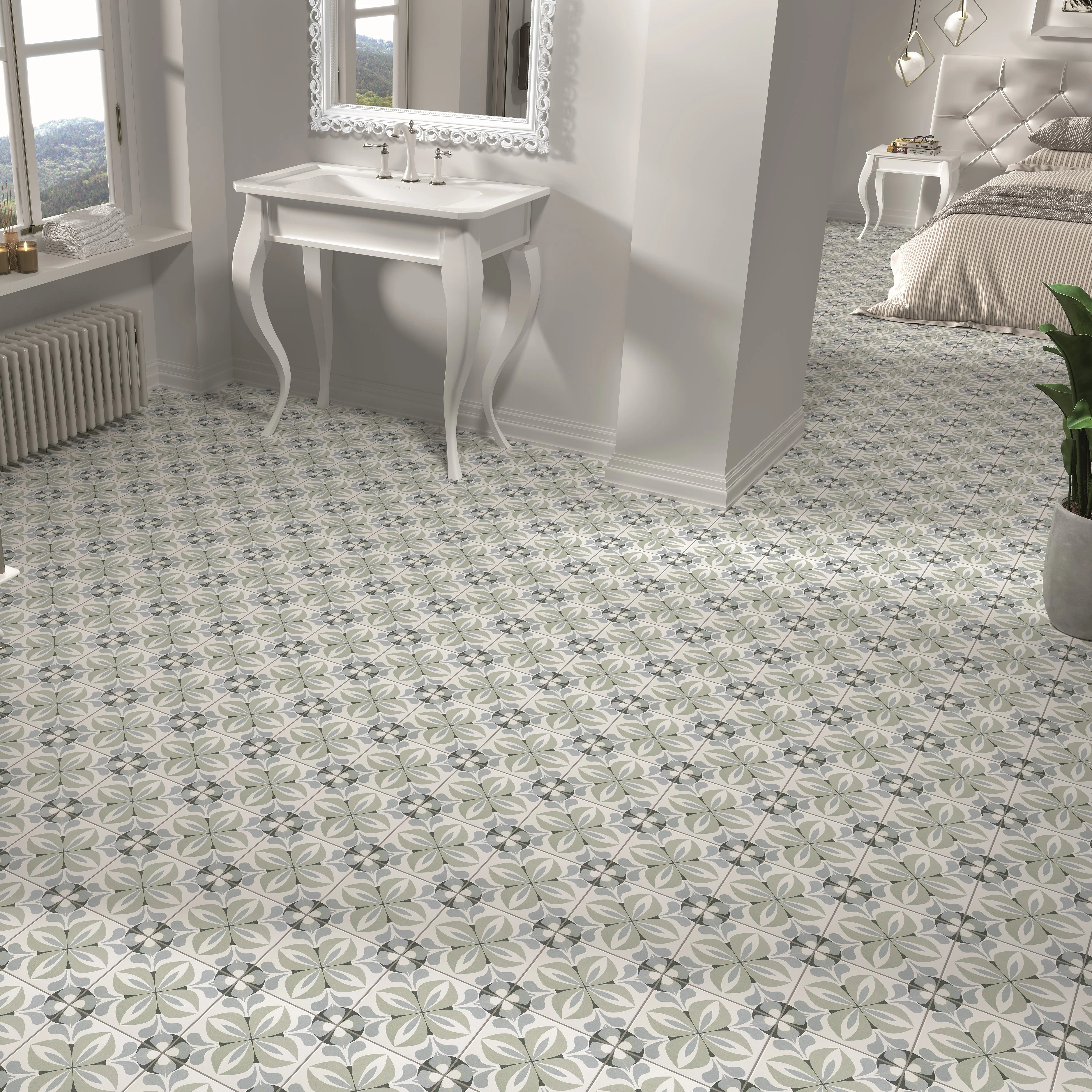 Décor French Caen Porcelain Square Tile