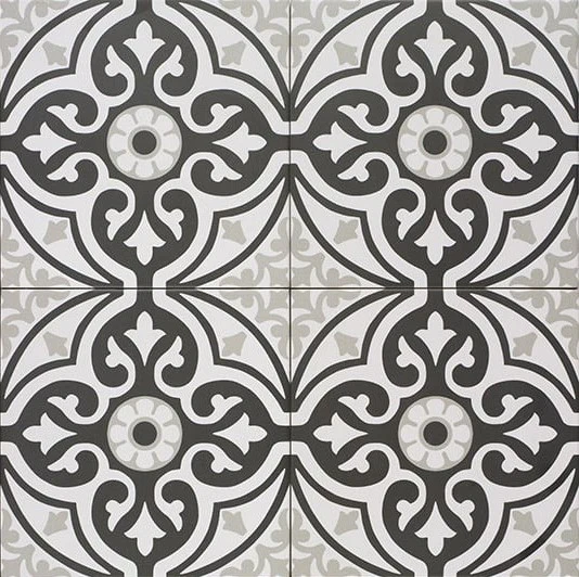 Décor French White-Black-Grey Porcelain Square Tile