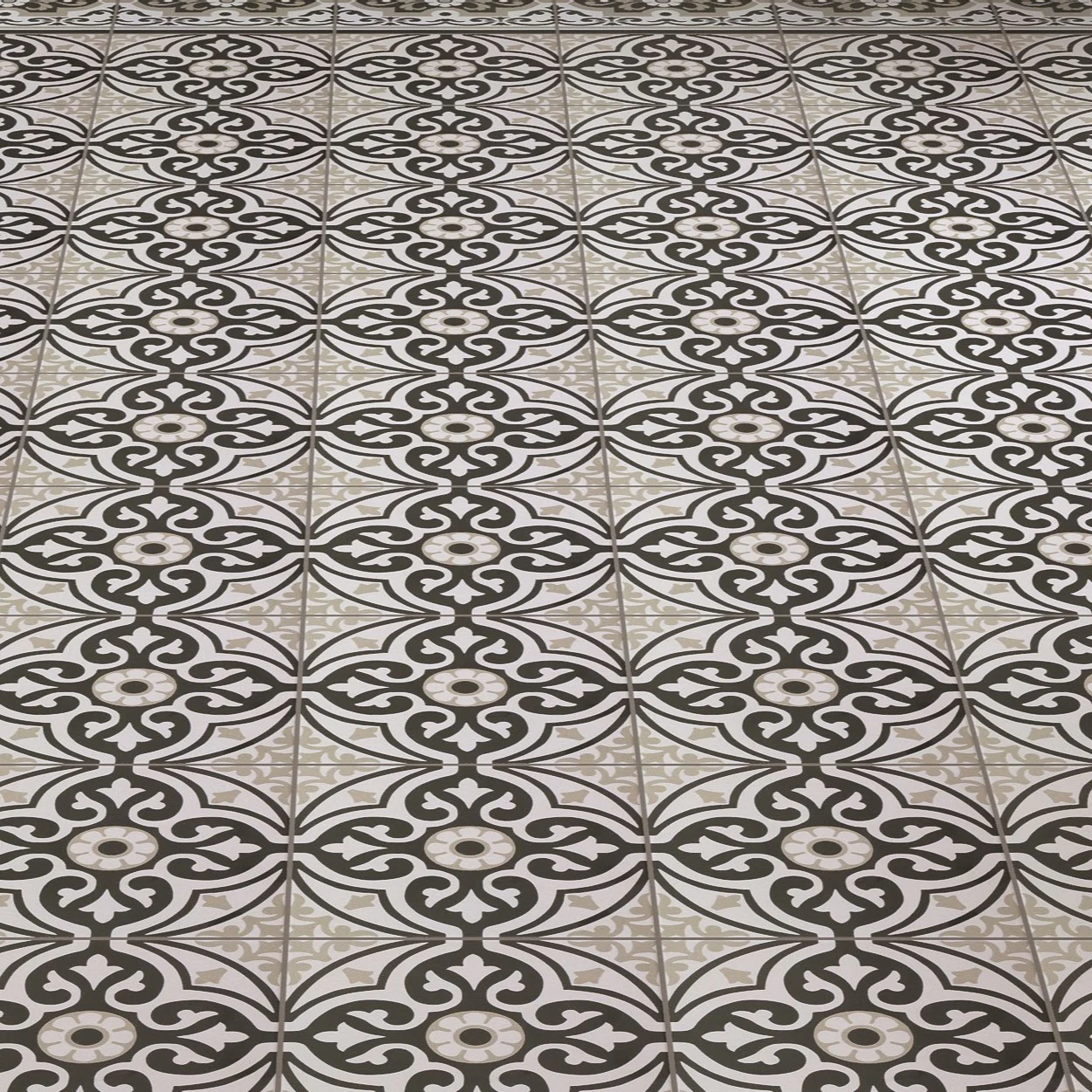 Décor French White-Black-Grey Porcelain Square Tile - Image 3