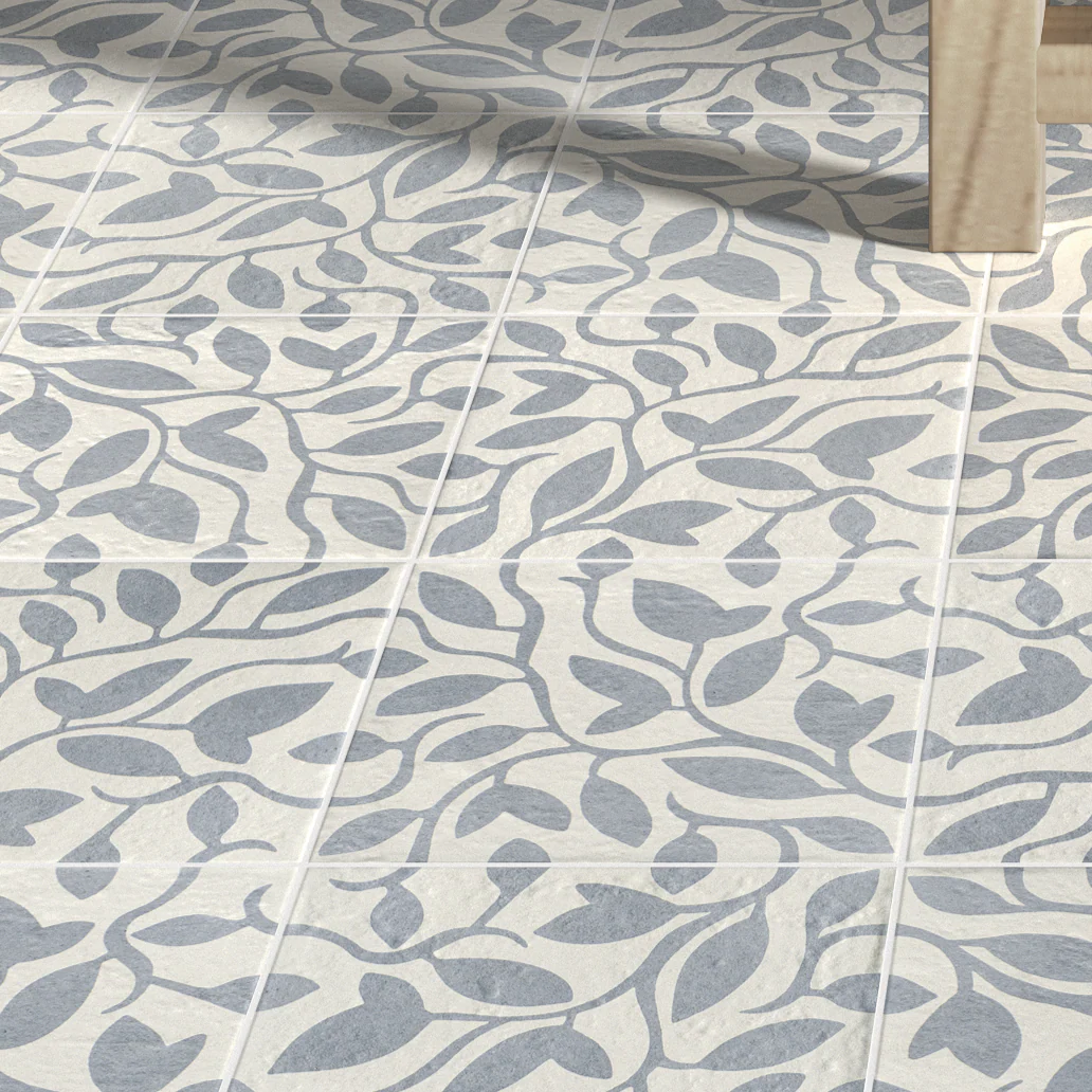 Décor Vine Blue Porcelain Square Tile - Image 3