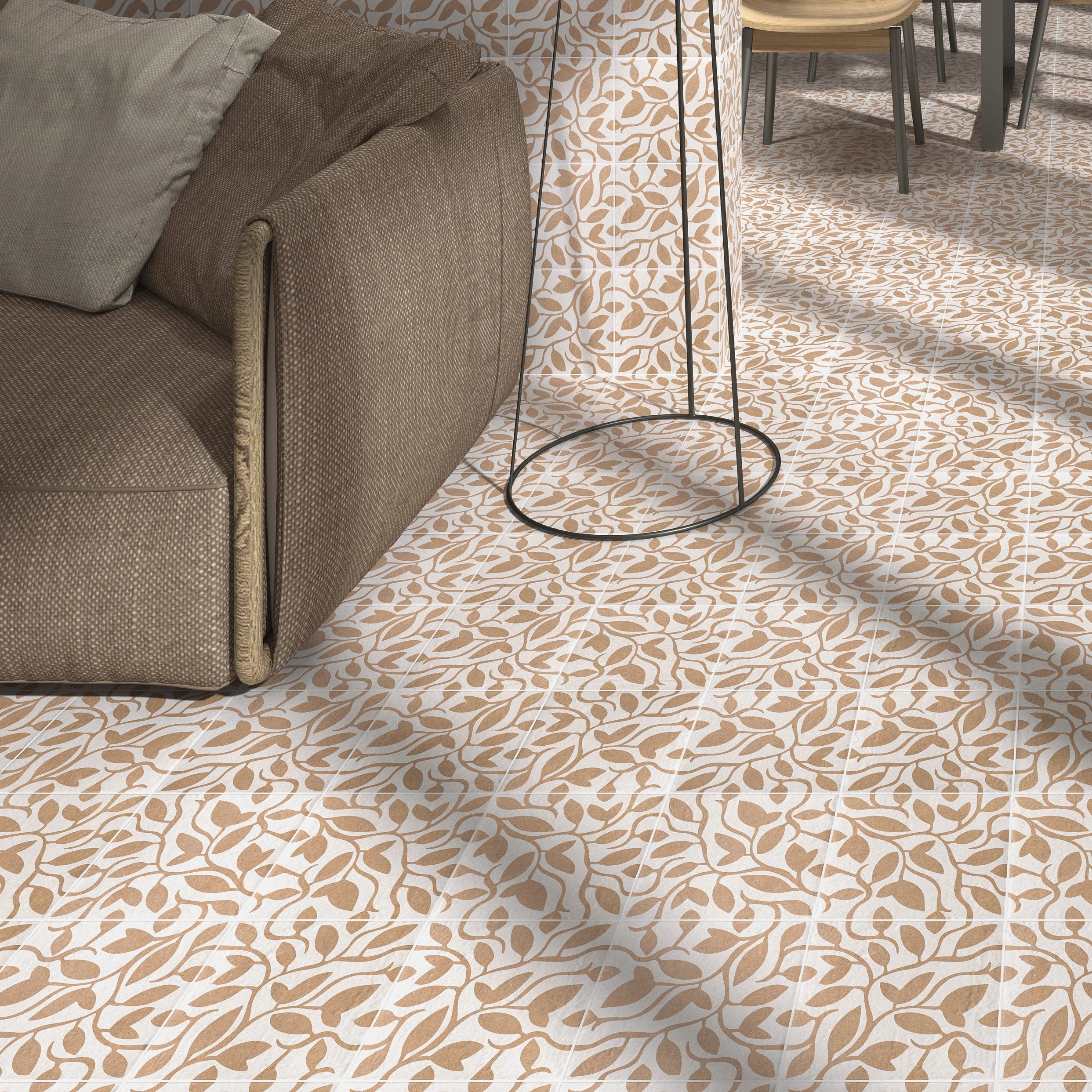 Décor Vine Terracotta Porcelain Square Tile - Image 2