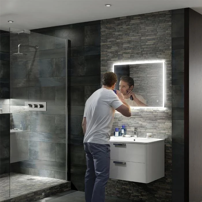 DesignCo Lyra 800mm Rectangular Illuminated LED Mirror - Image 3
