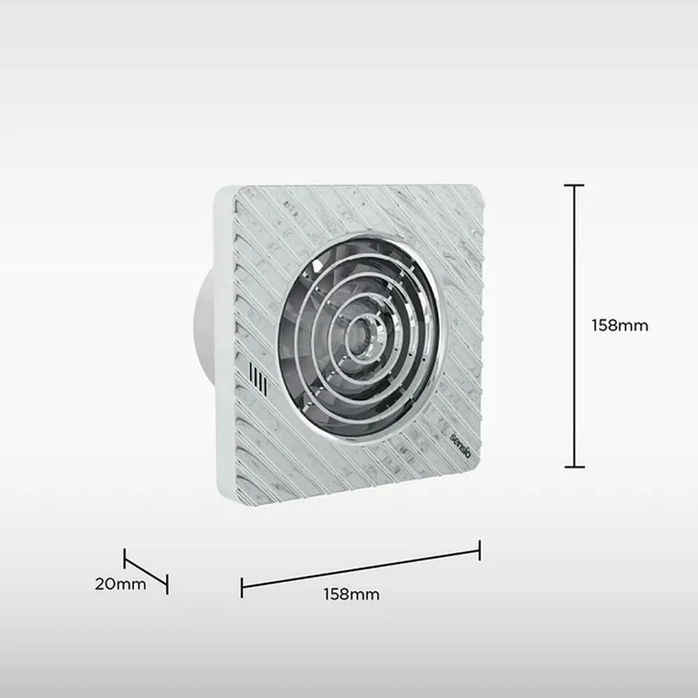 Drax Extractor Fan with Run Timer & Humidistat - 158 x 158 - Chrome - Image 3